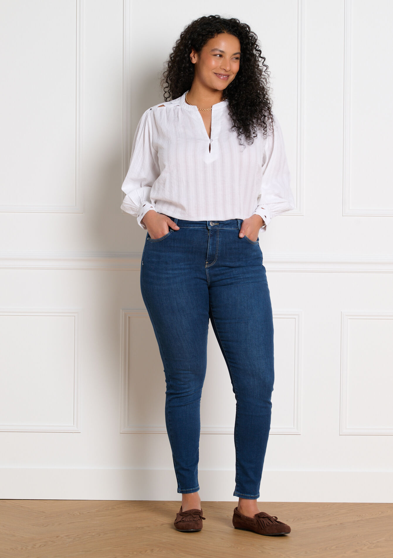 Jean skinny taille haute - DARK BLUE - 22000631_0501