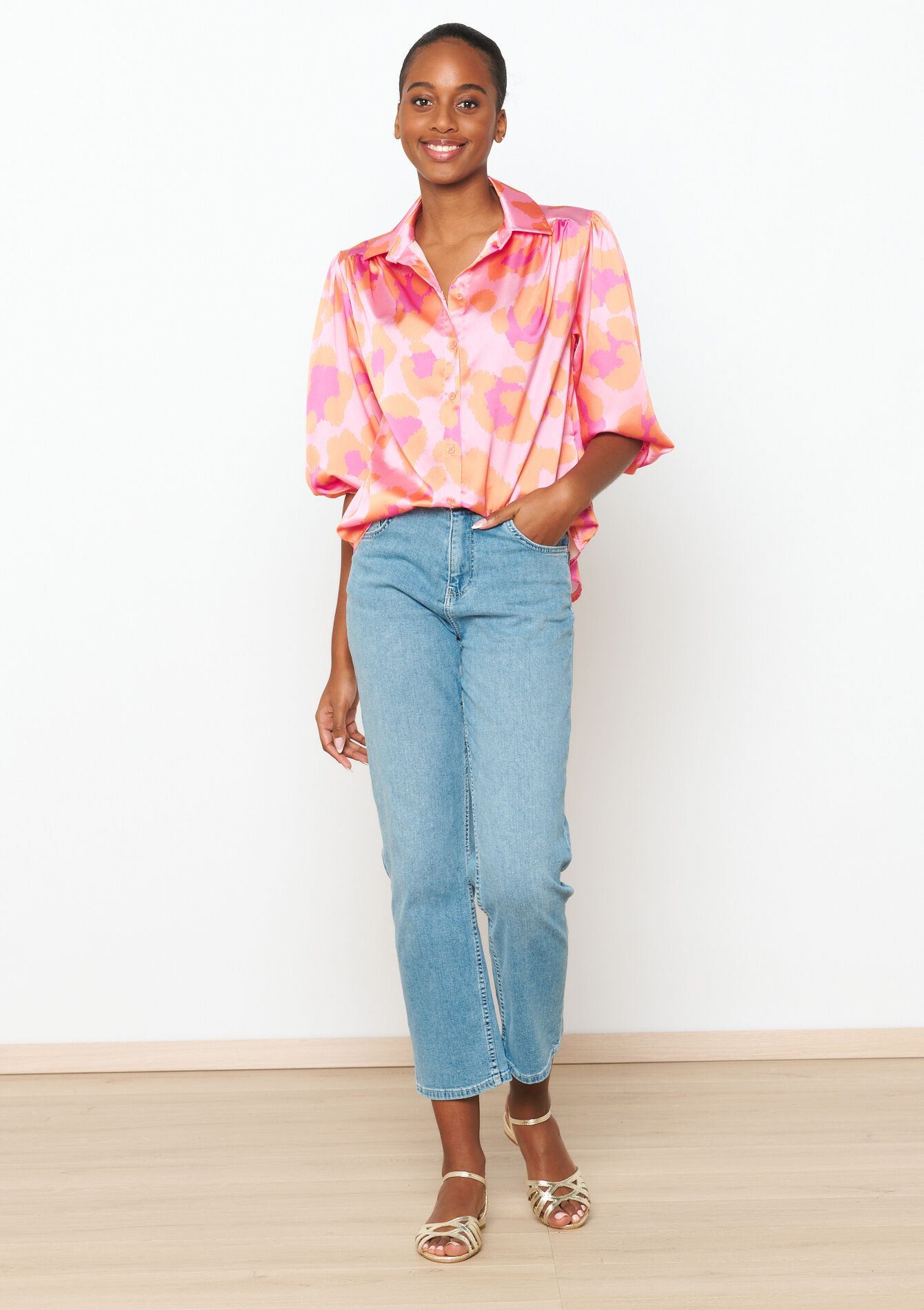 Satijnen hemd met print, Satijnen hemd met print - LIGHT PINK - 05702438_1303