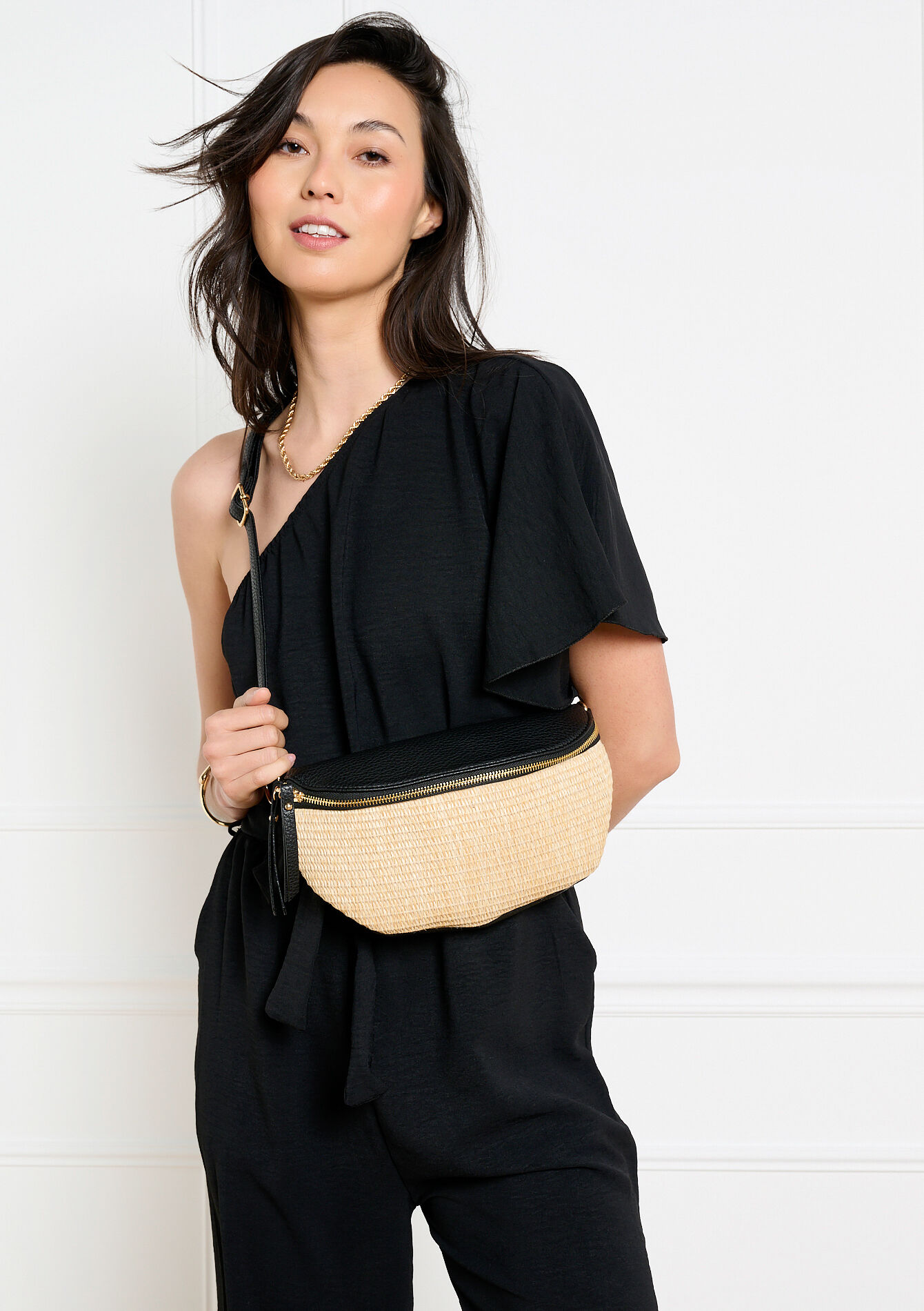 Gevlochten stijlvolle heuptas, , detail_model