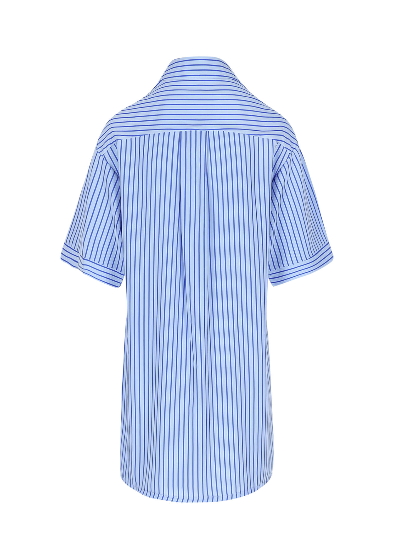 Robe-chemise rayée oversize - BLUE PASTEL - 08104455_3003