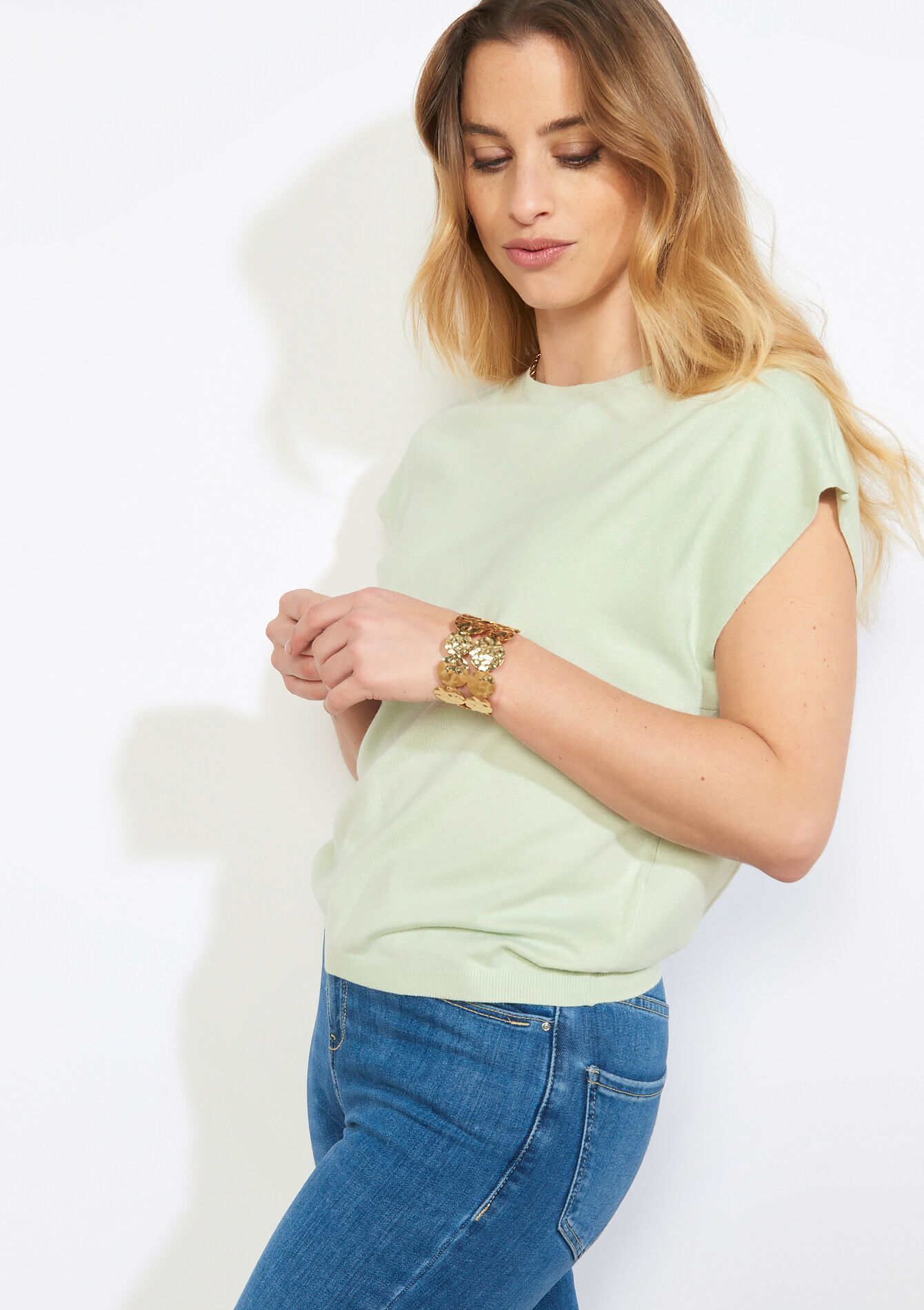 Lichte gebreide tanktop - MINT GREEN - 04007028_1723