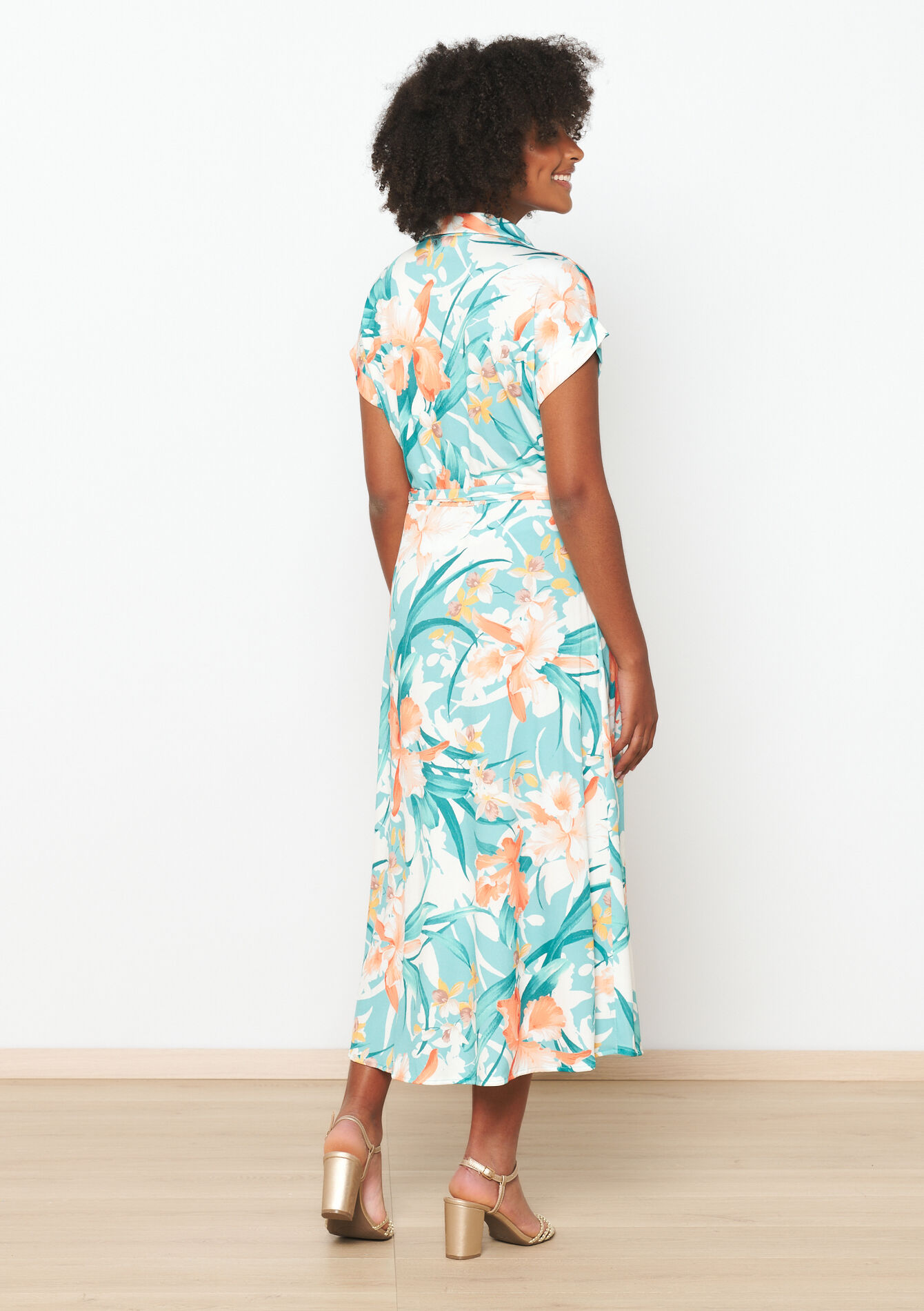 Hemdjurk met bladerprint, Hemdjurk met bladerprint - BLUE LAGOON - 08103639_2521