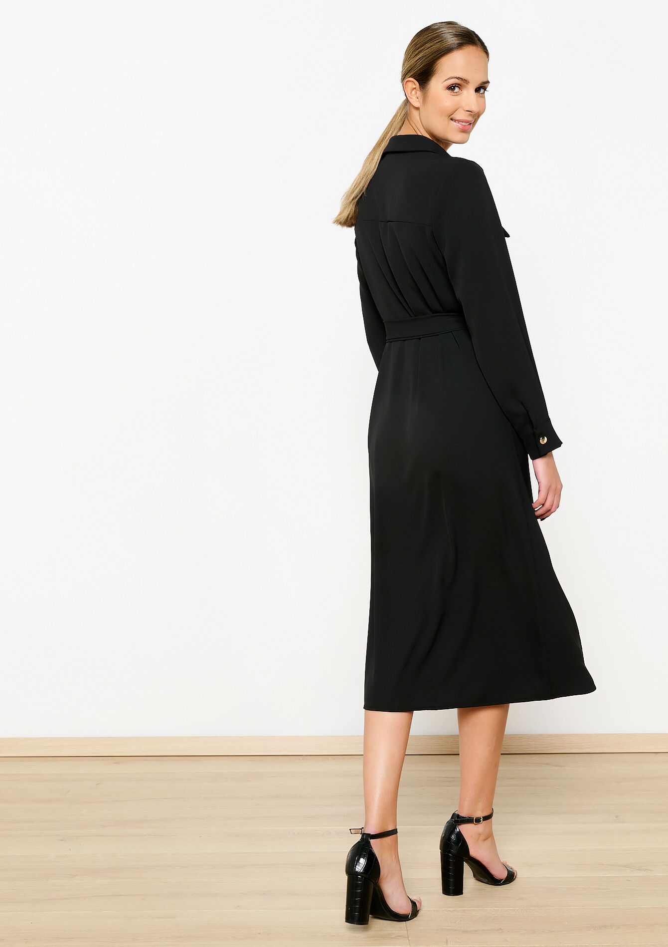 Hemdjurk met ceintuur, Hemdjurk met ceintuur - BLACK - 08602294_1119