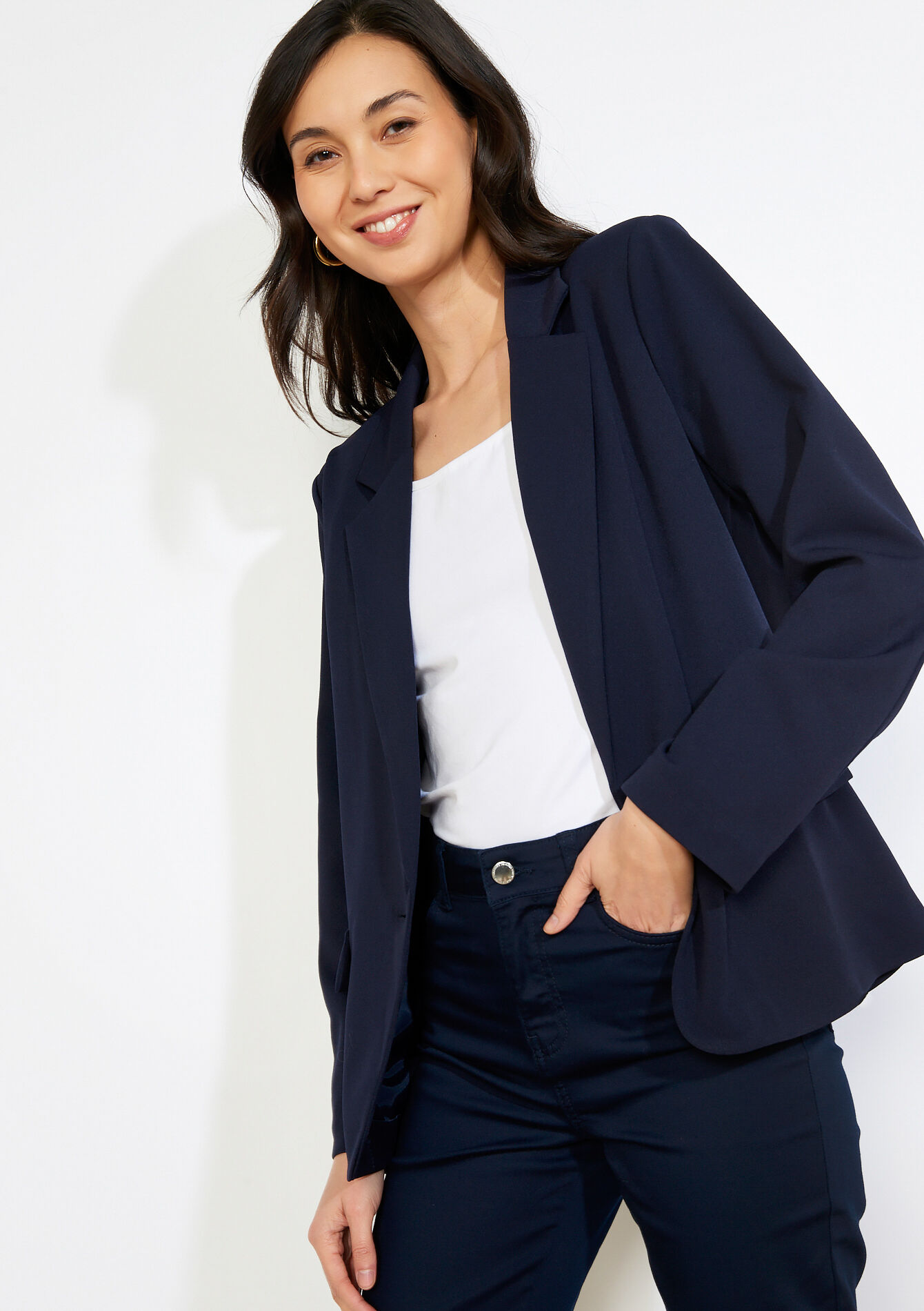 Soepel vallende blazer - NAVY BASIC - 09101172_2723