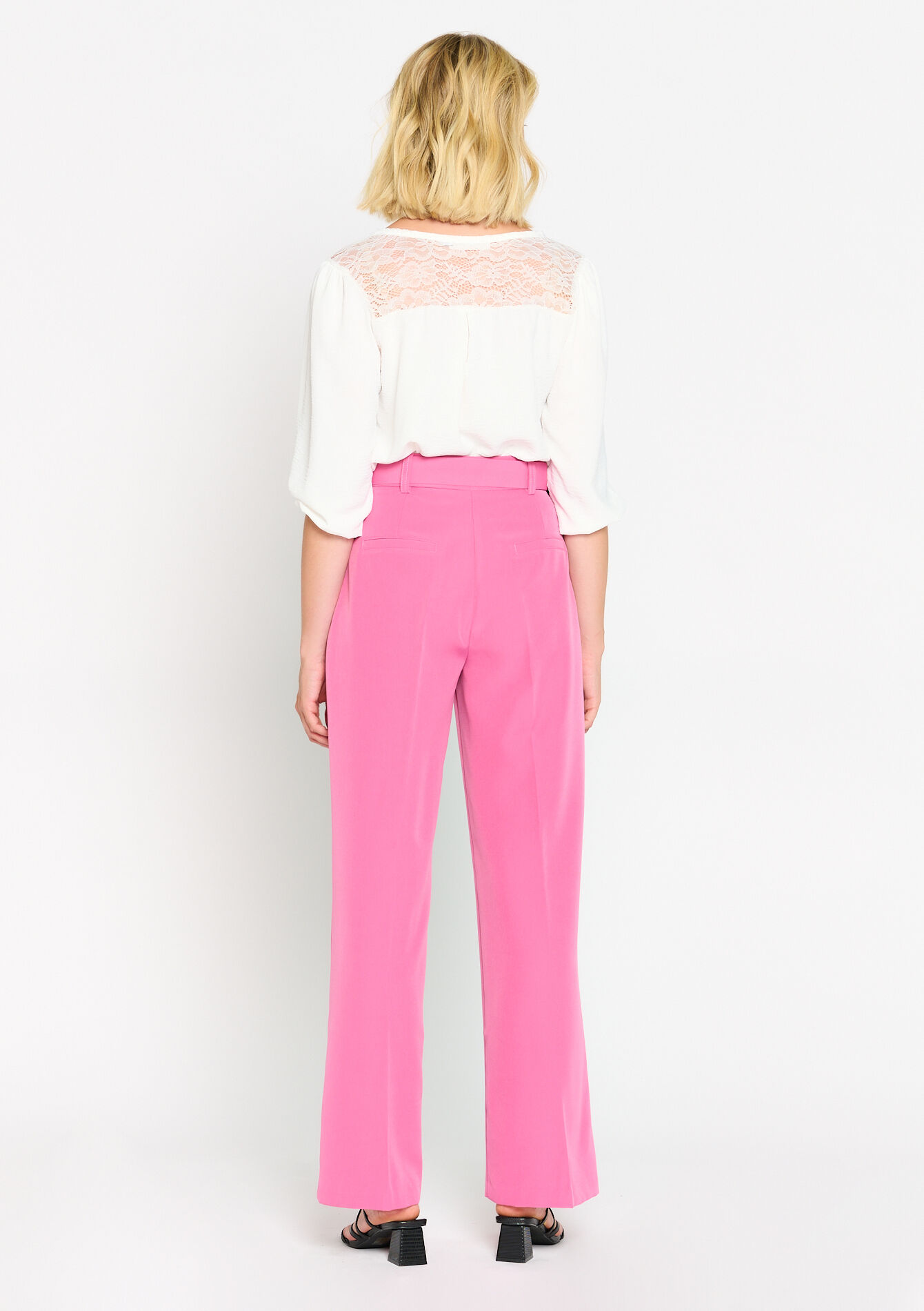 Suiting trousers with belt - PINK BUBBLEGUM - 06100454_1477