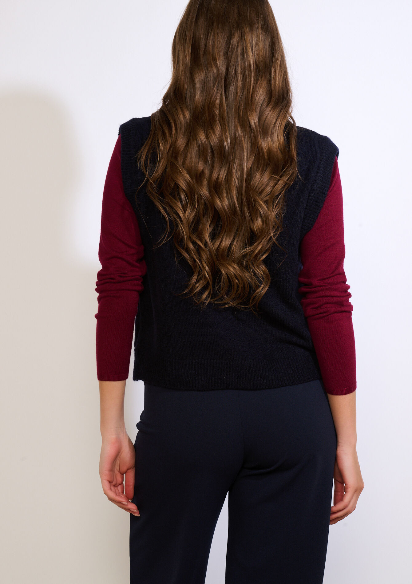 Soft knit sleeveless top, Soft knit sleeveless top - NAVY BASIC - 04007148_2723