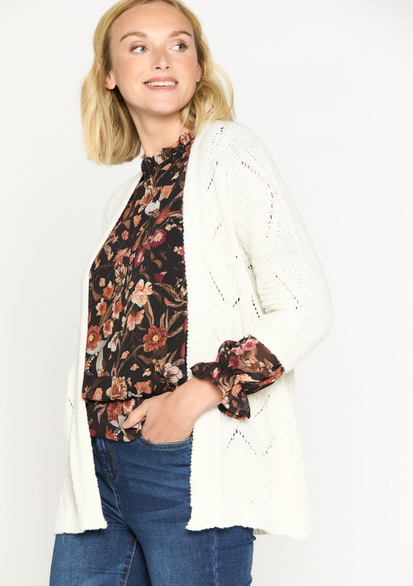 Cardigan en lurex - OFFWHITE - 04100997_1001