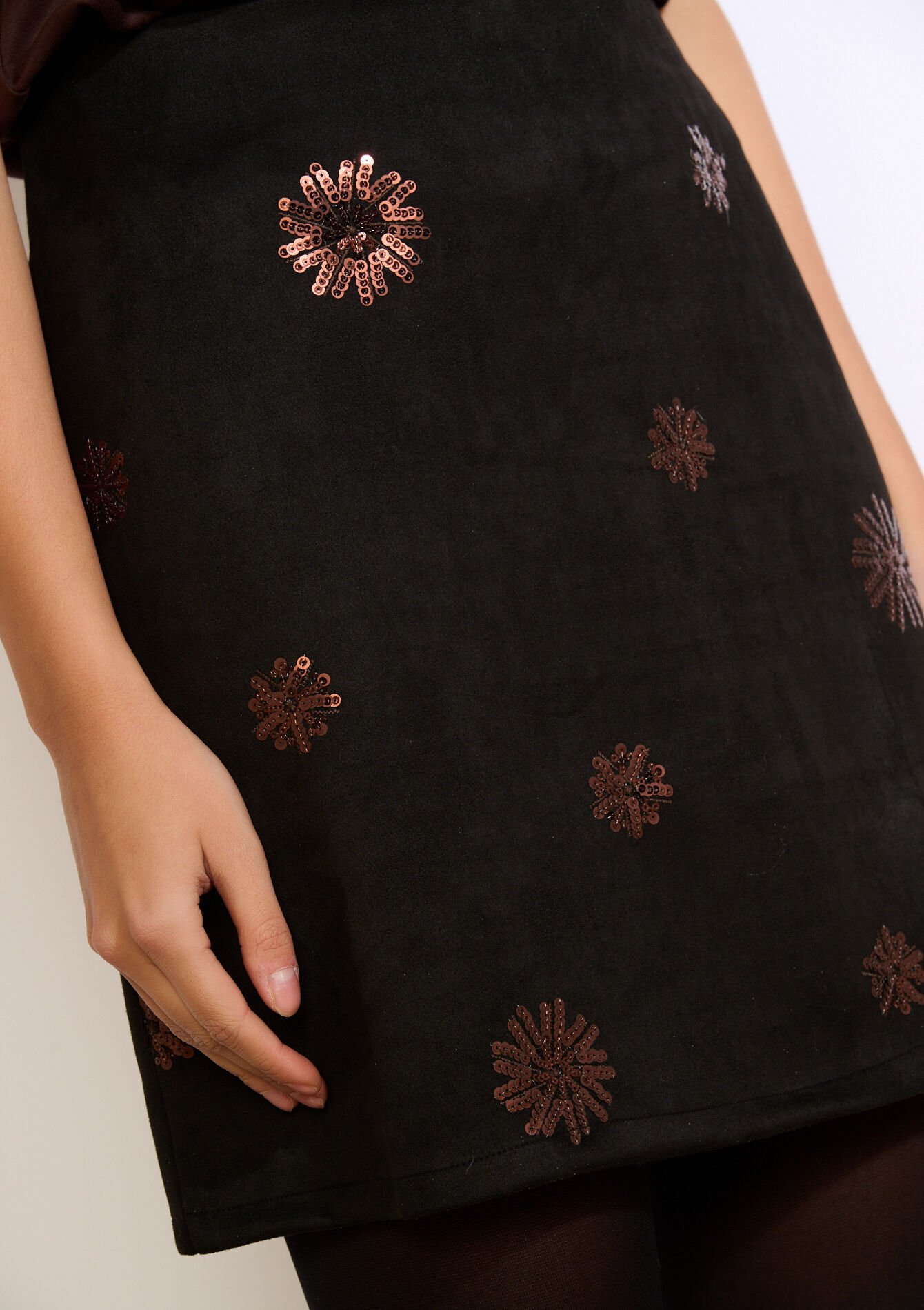 Minirok met pailletten, Minirok met pailletten - BLACK - 07101478_1119