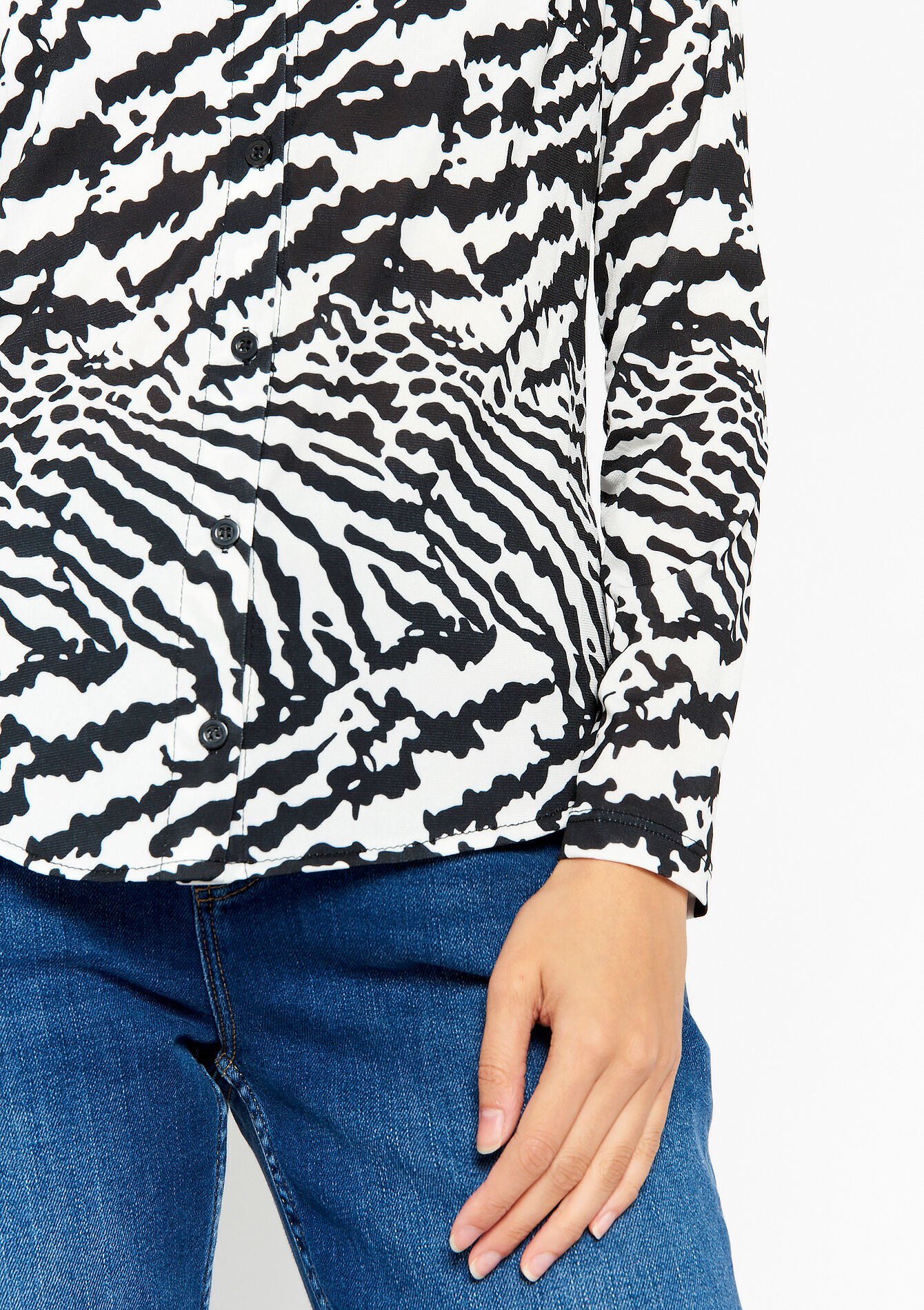 Hemd met zebraprint, Hemd met zebraprint - BLACK - 02400263_1119