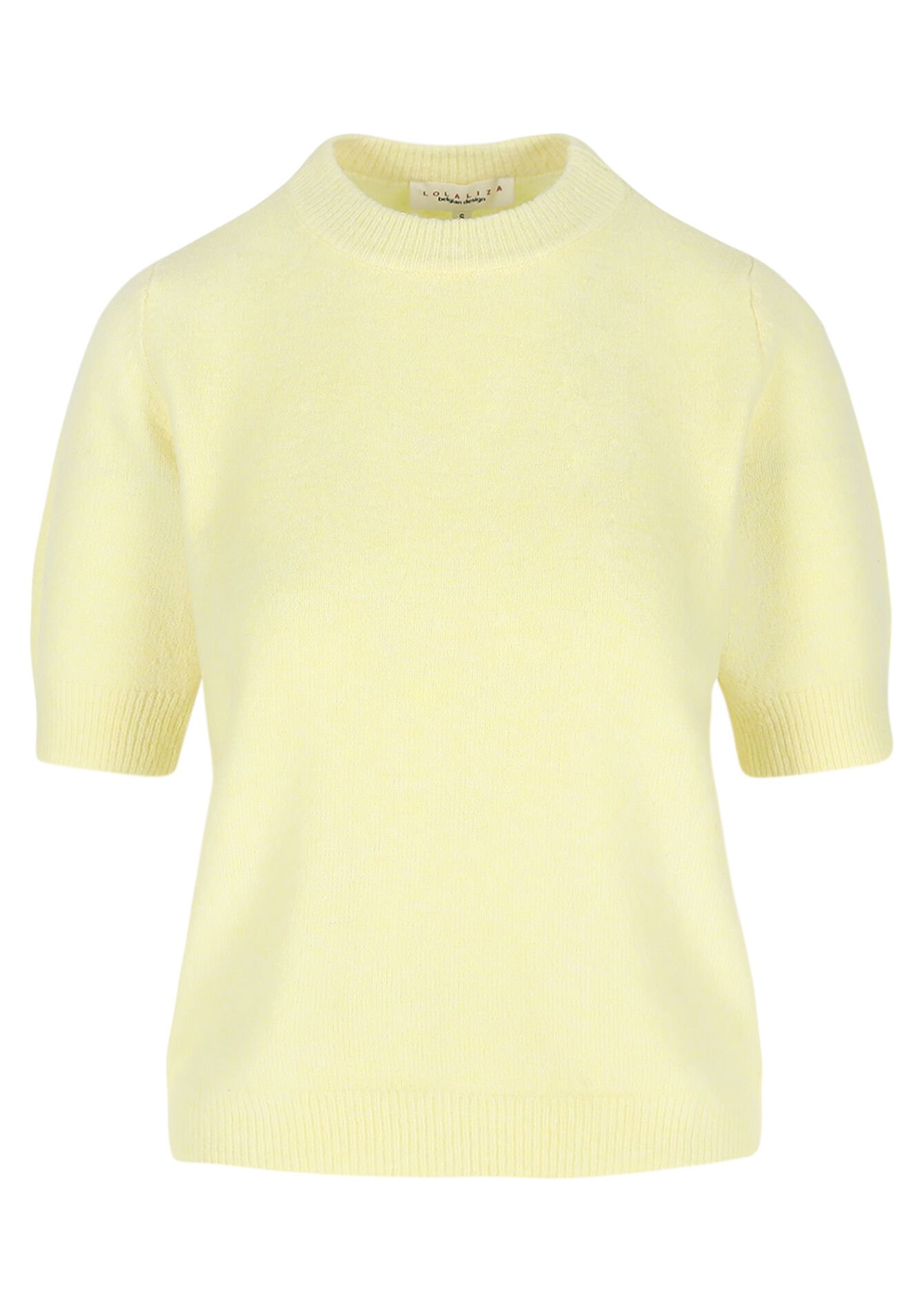Zachte trui met korte mouwen - YELLOW PASTEL - 04007031_5004