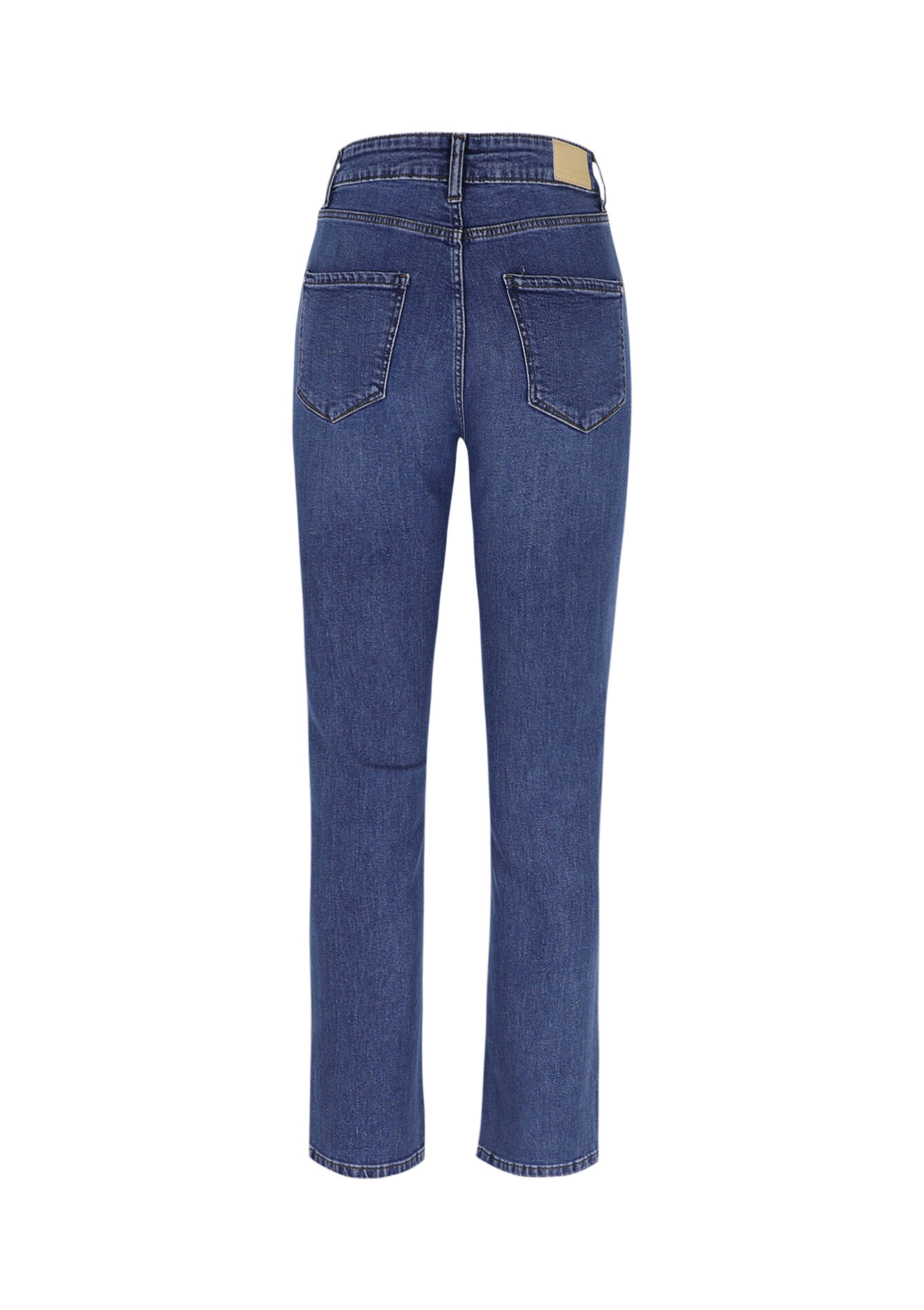 Rechte jeans met hoge taille, Rechte jeans met hoge taille - MEDIUM BLUE - 22000597_0500