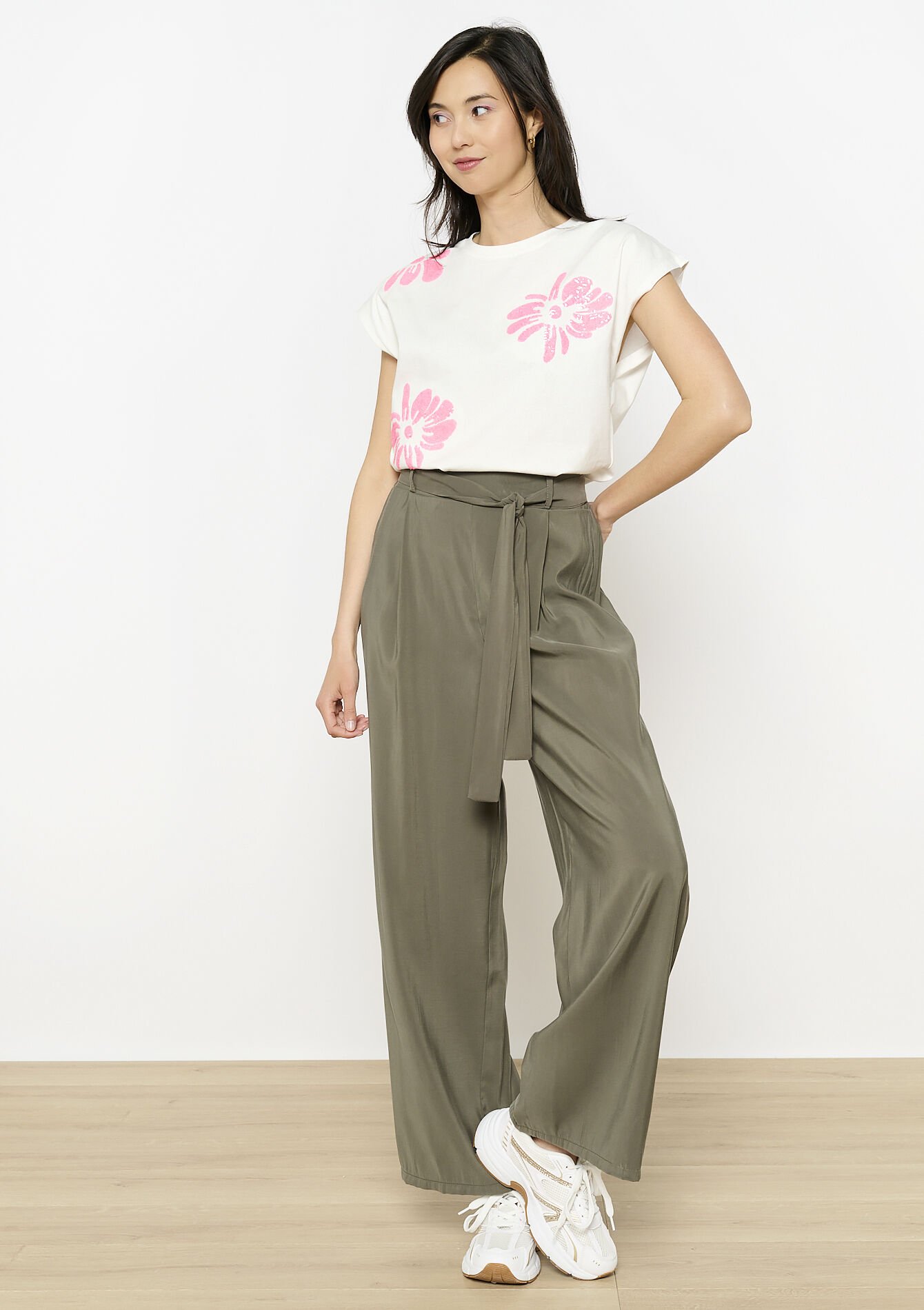 Losvallend bloemen t-shirt, Losvallend bloemen t-shirt - OPTICAL WHITE - 02301780_1019