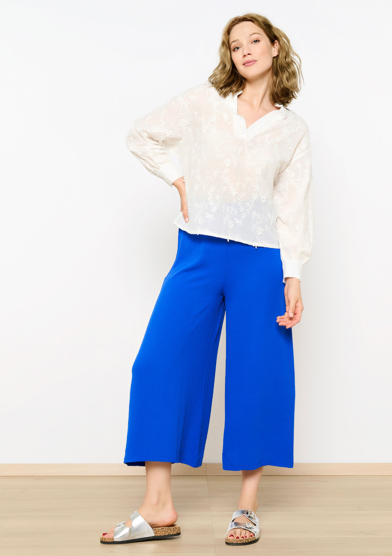 Geborduurde blouse - OPTICAL WHITE - 05702527_1019