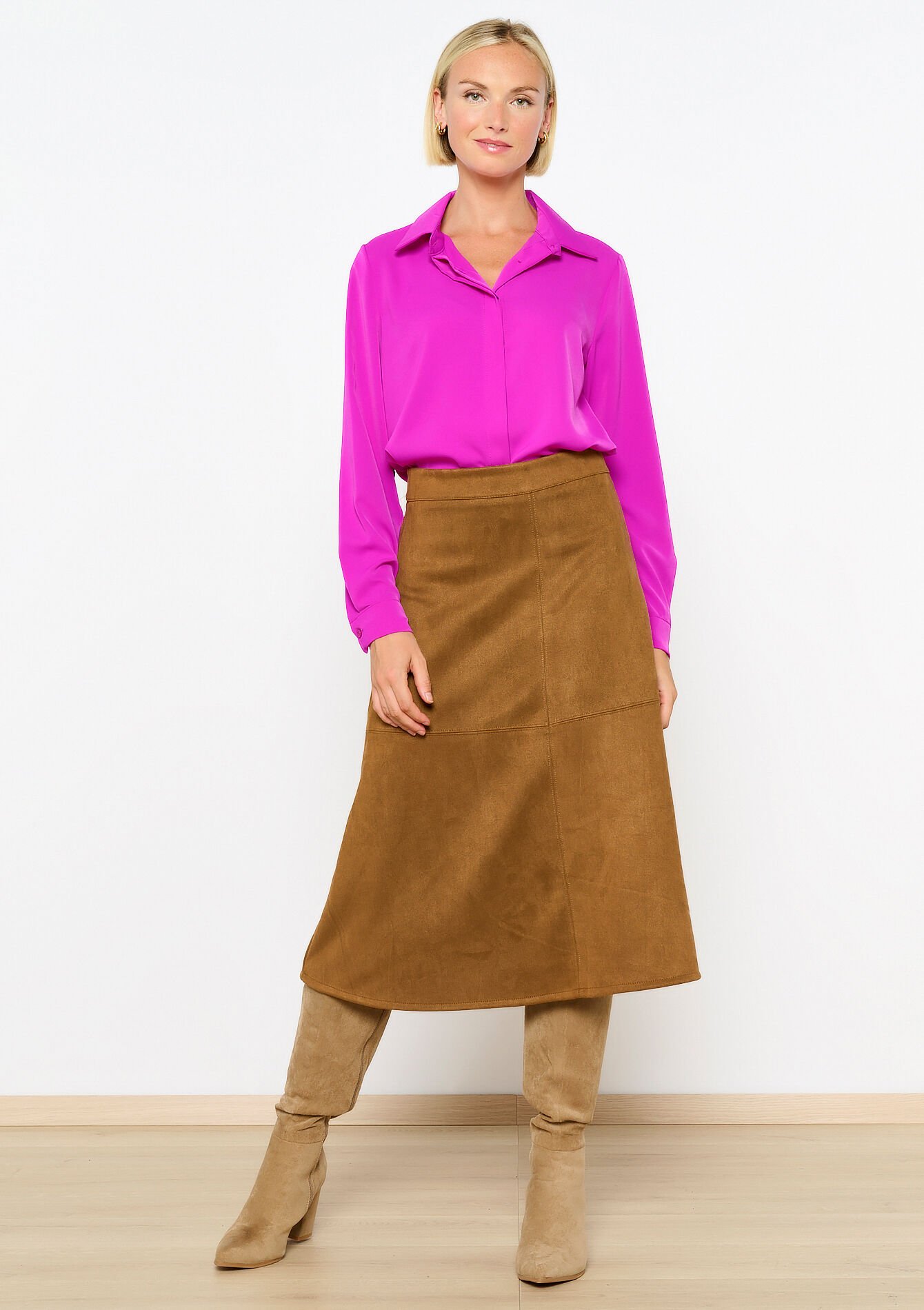 Suede midirok, Suede midirok - CAMEL CINNAMON - 07101288_3835