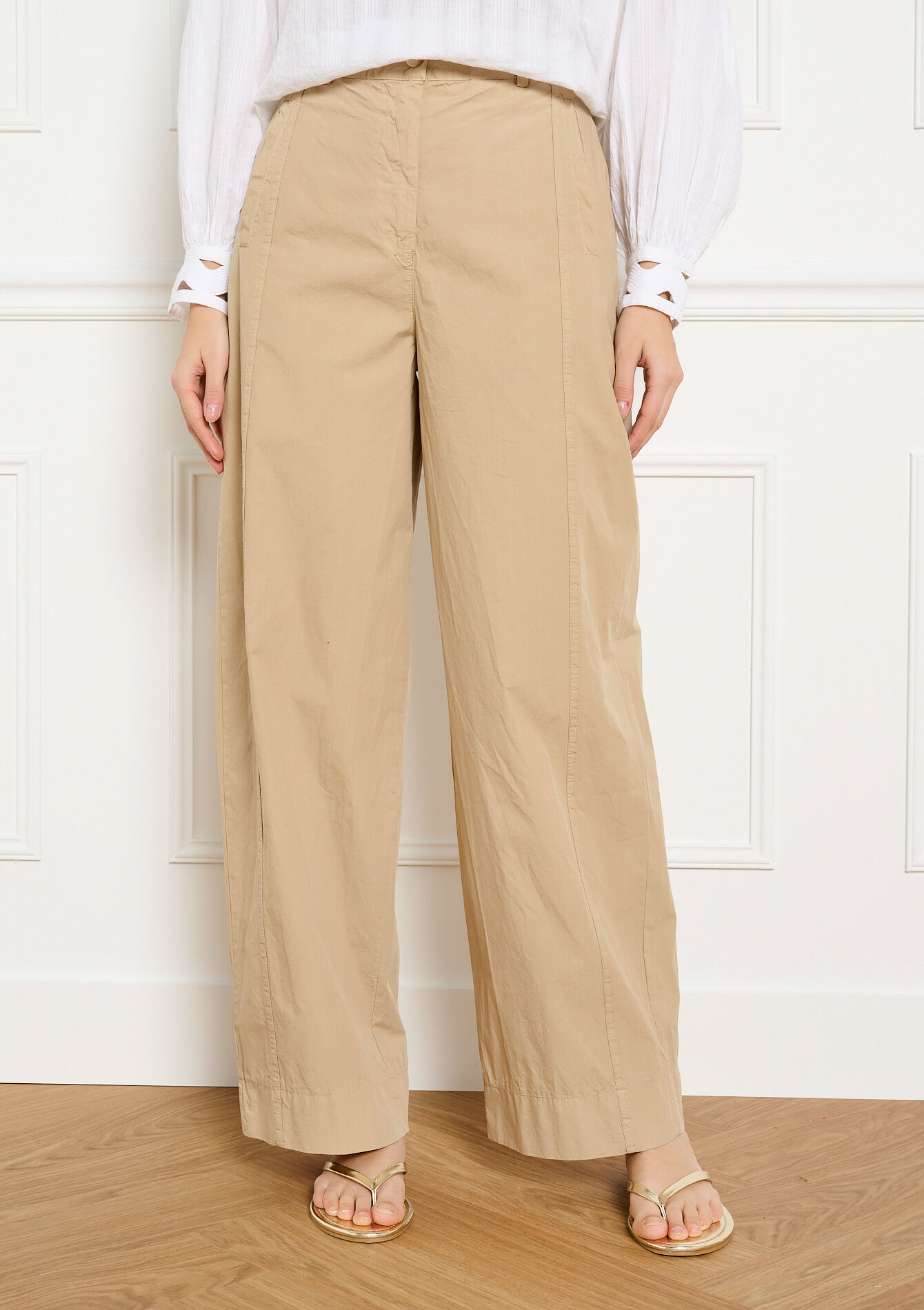 Poplin barrel broek - LIGHT CAMEL - 06601132_3814
