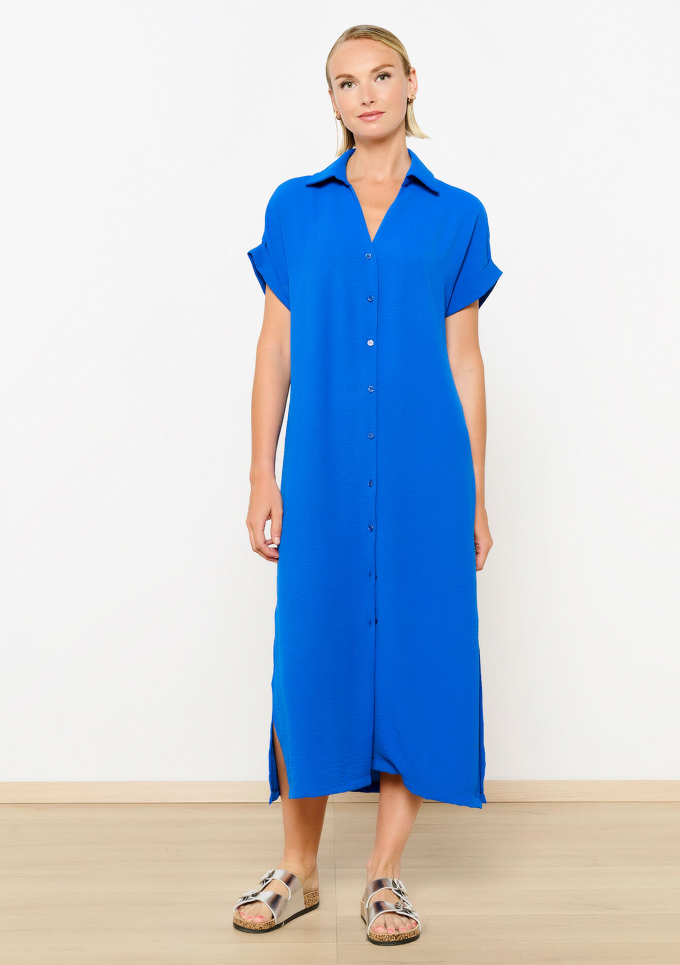 Rechte hemdjurk, Rechte hemdjurk - ELECTRIC BLUE - 08103800_1619