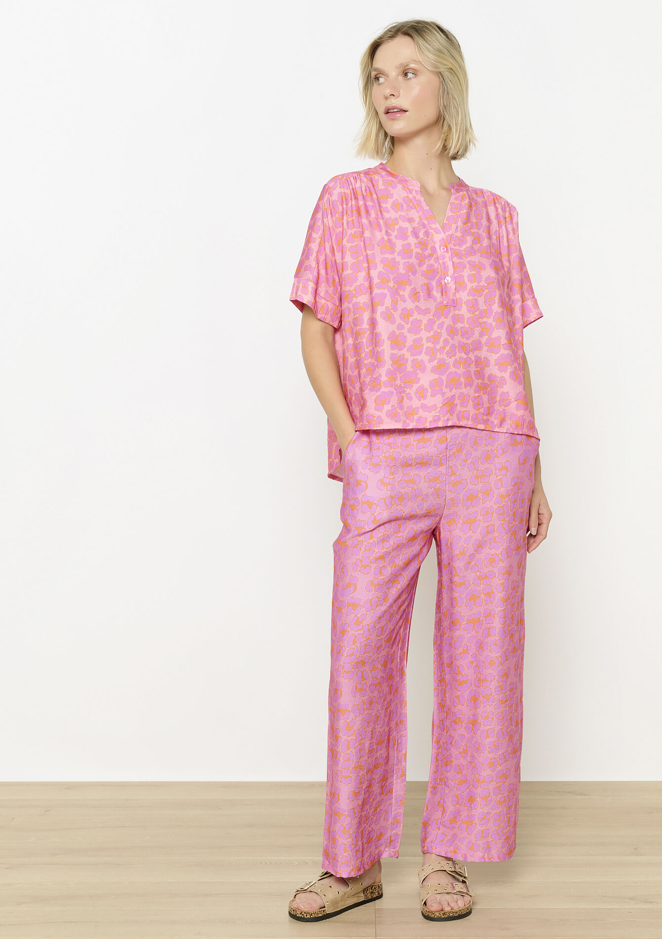 Blouse ample imprimée - PINK BUBBLEGUM - 05702852_1477