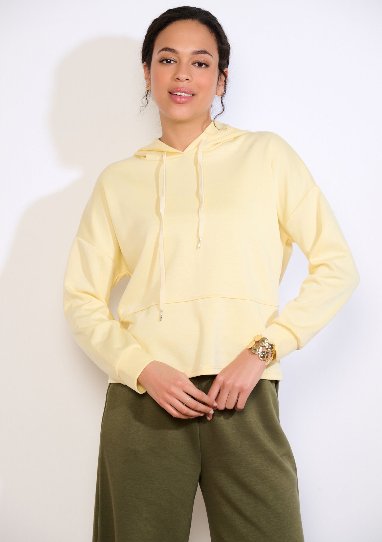 Hoodie - YELLOW PASTEL - 15100428_5004