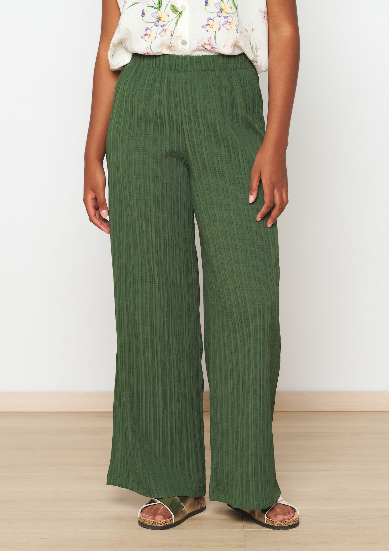 Broek met plissé, Broek met plissé - KHAKI REAL - 06600829_4301