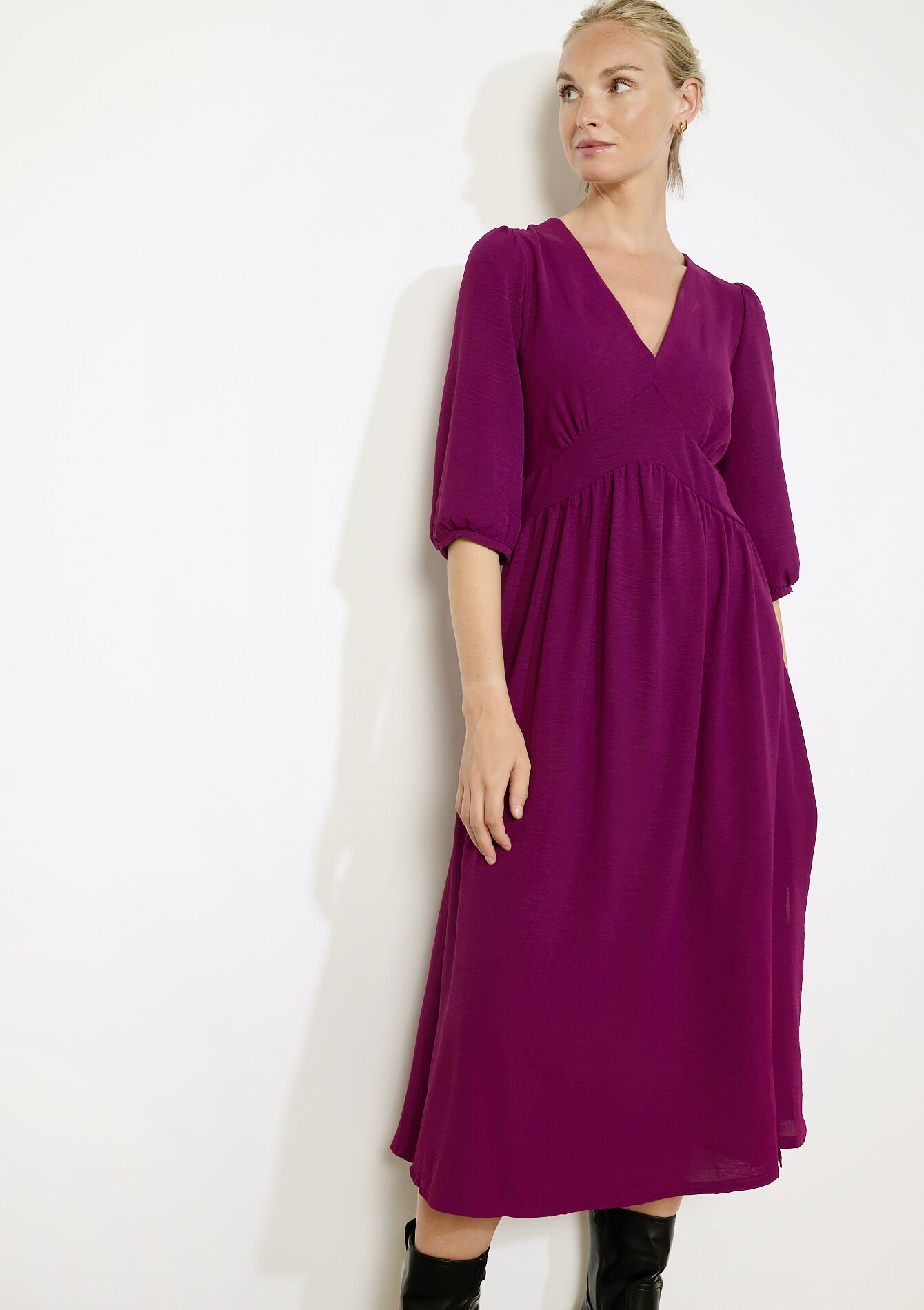 Soepele midi-jurk, Soepele midi-jurk - VIOLINE - 08104340_2576