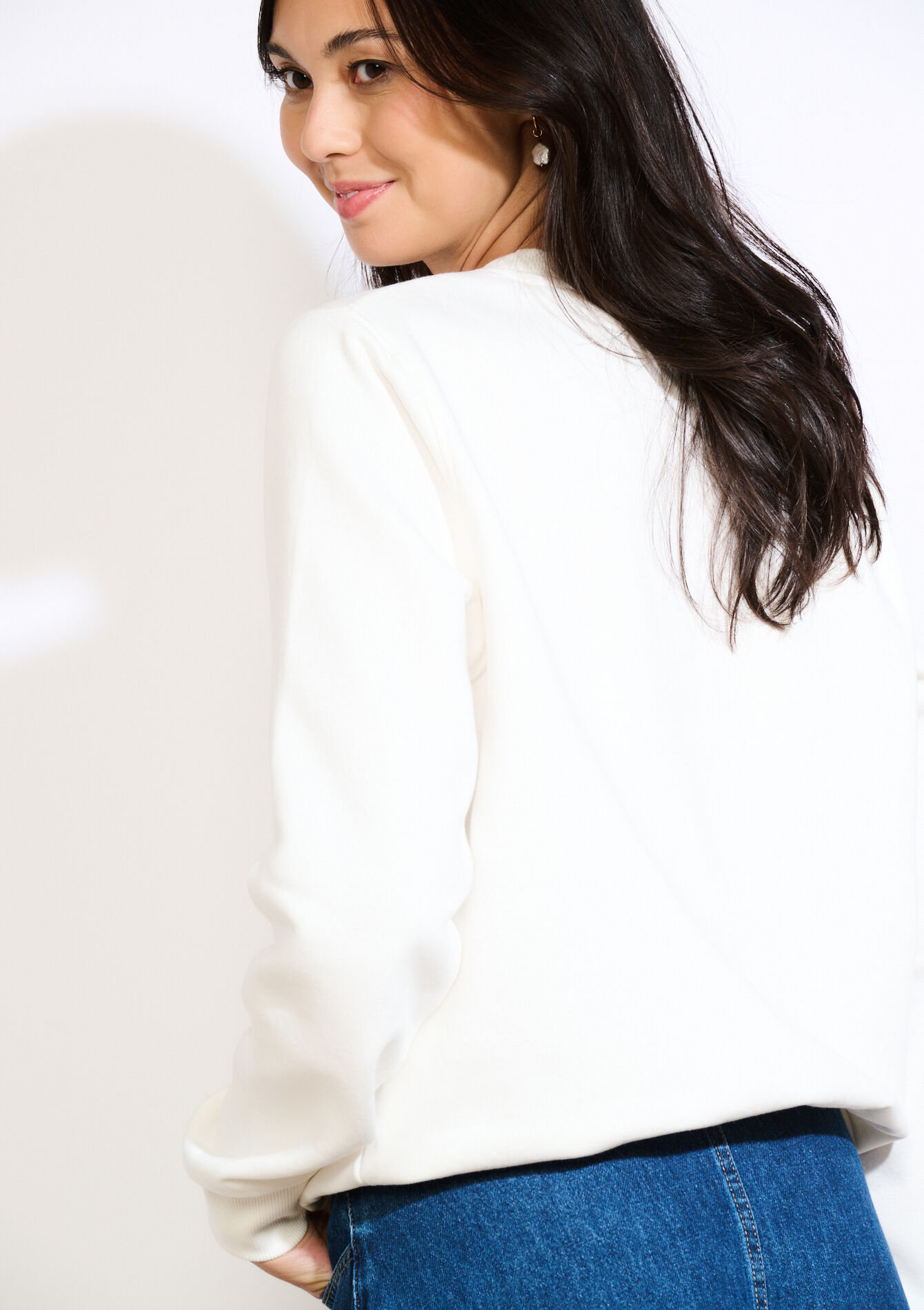 Sweater met positieve tekst - OFFWHITE - 03001763_1001