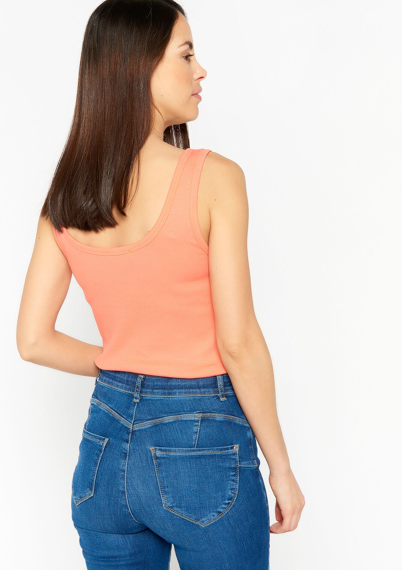 Ribbed top, Ribbed top - CORAL PINK - 02200330_1968