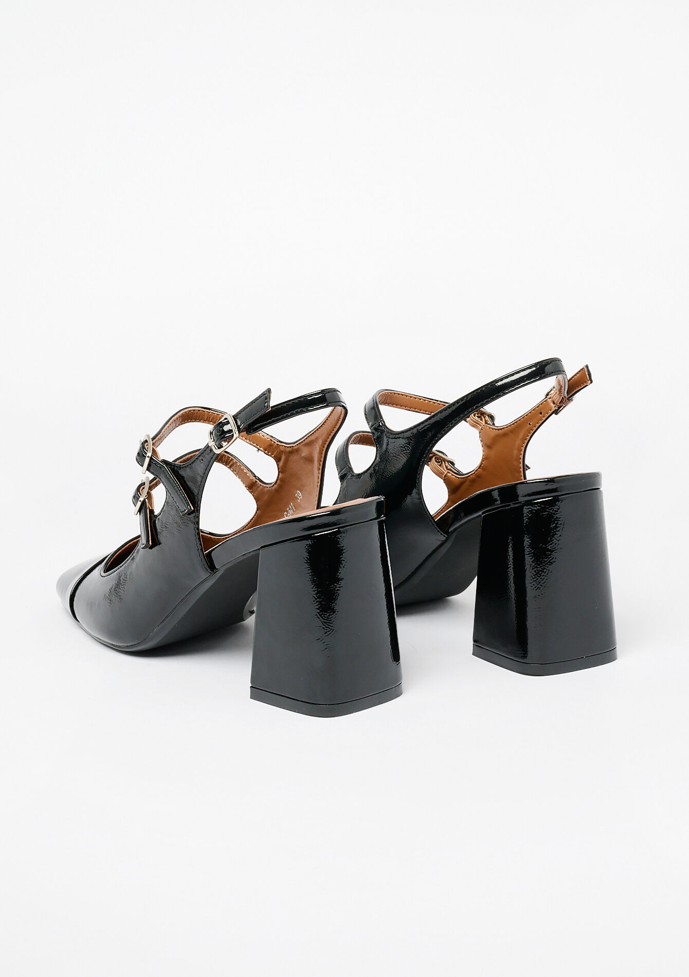 Gelakte slingback sandalen - BLACK - 13000780_1119