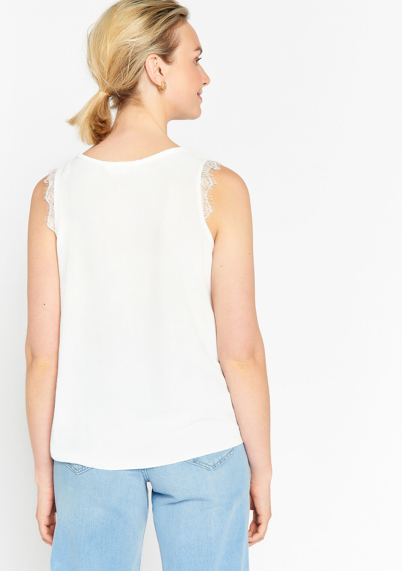 Top with lace detail - OPTICAL WHITE - 05702224_1019