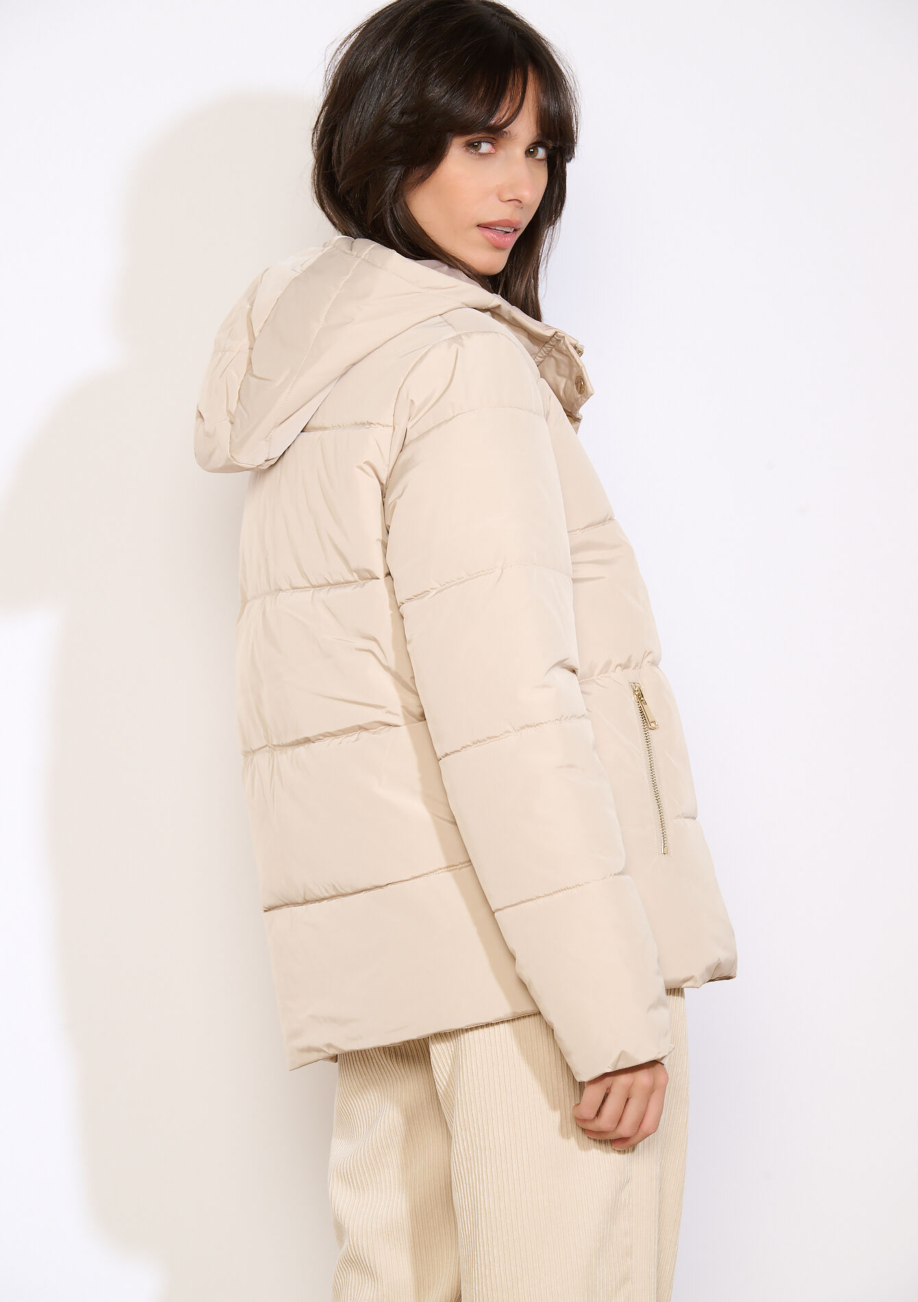 Doudoune courte matelassée, Doudoune courte matelassée - TAUPE - 23000736_1021