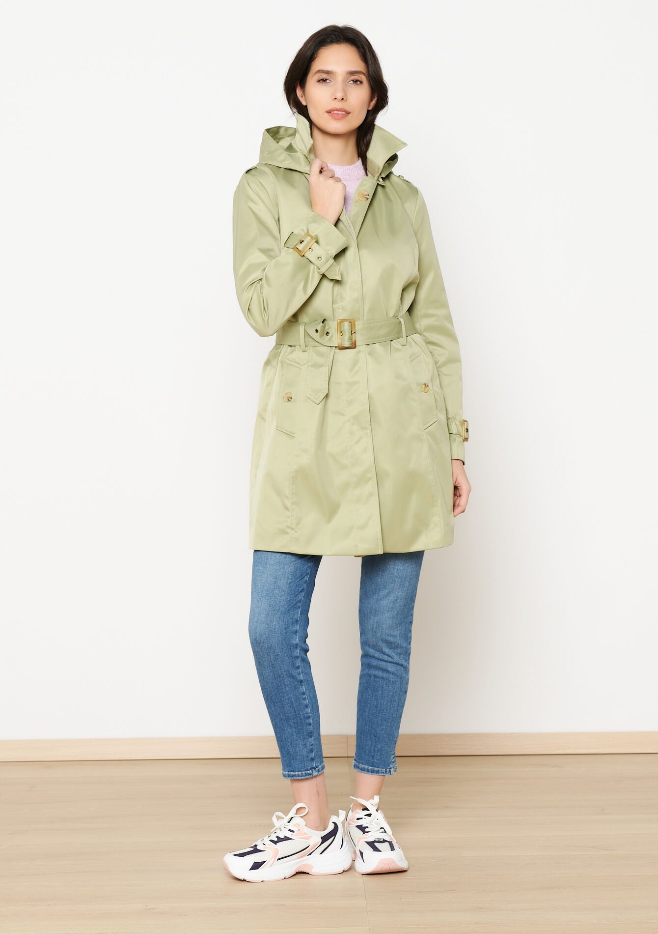 Trenchcoat met kap, Trenchcoat met kap - KHAKI MINT - 23000721_2542