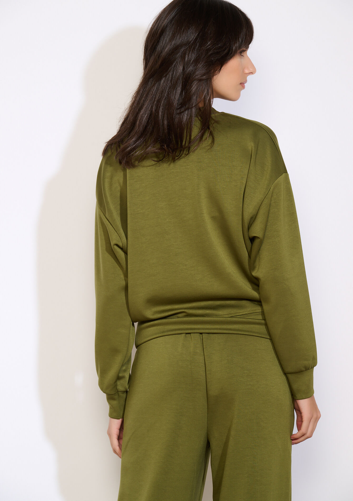 Zachte trui met lange mouwen, Zachte trui met lange mouwen - GREEN MOSS - 15100403_4504