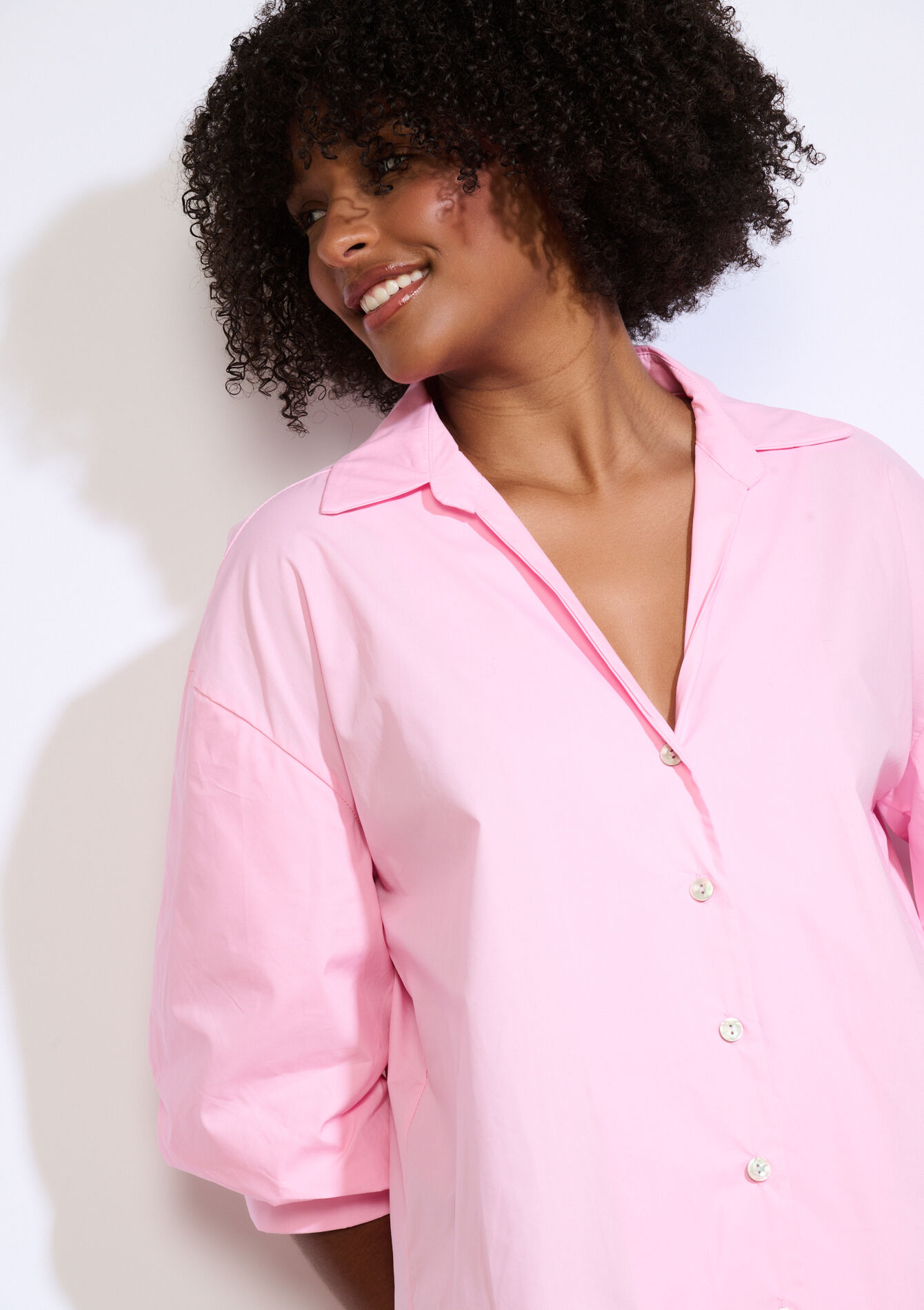 Robe Chemise Oversize, Robe Chemise Oversize - LIGHT PINK - 08104255_1303