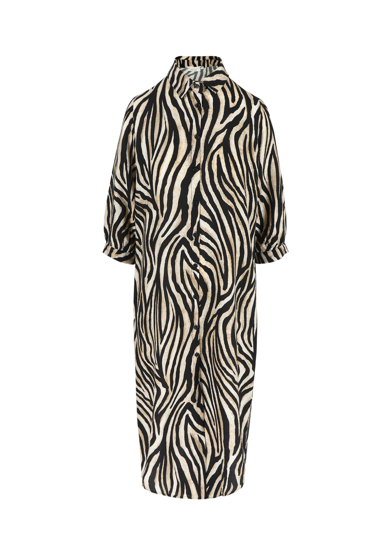 Hem dress with zebra print, Hem dress with zebra print - BLACK - 08103884
