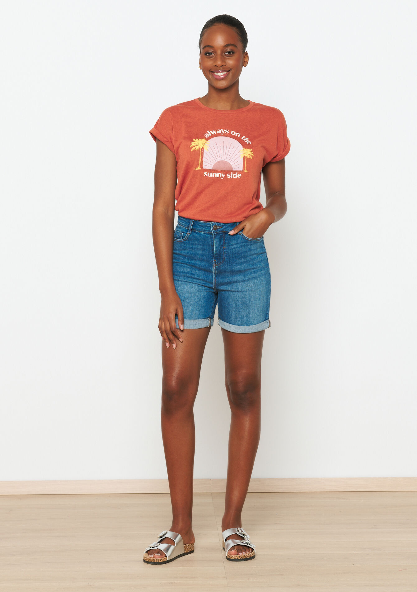 Denim short - MEDIUM BLUE - 22000514_0500