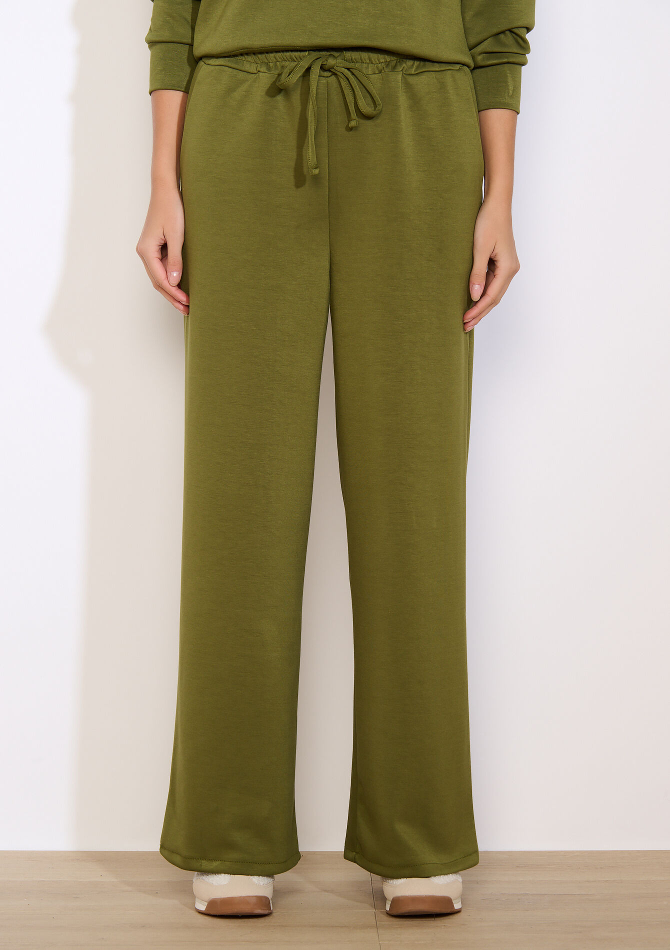 Losvallende relaxbroek, Losvallende relaxbroek - GREEN MOSS - 15100401_4504