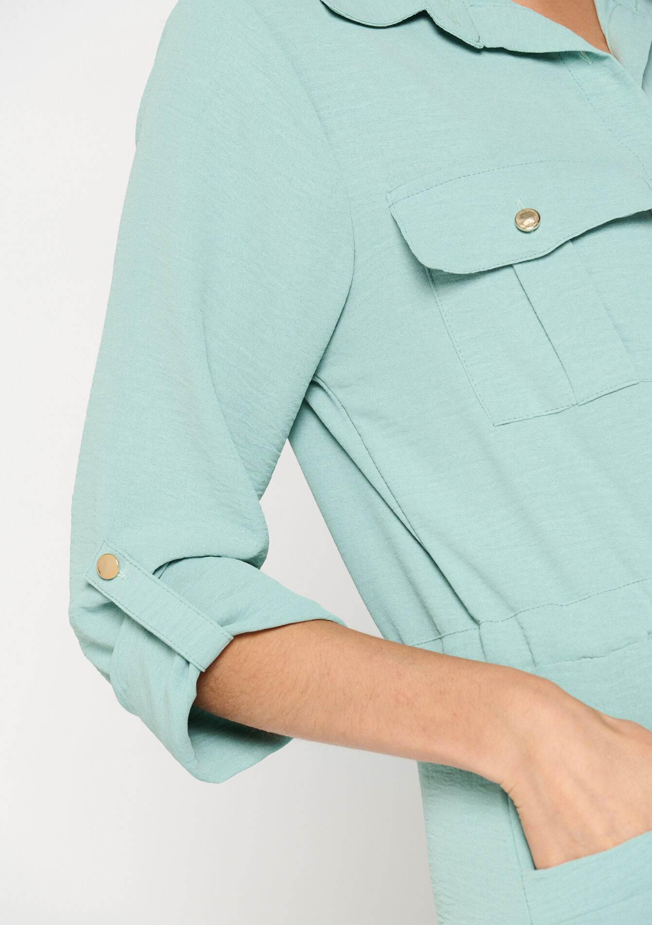 Robe-chemise utilitaire, Robe-chemise utilitaire - MINT GREEN - 08602190