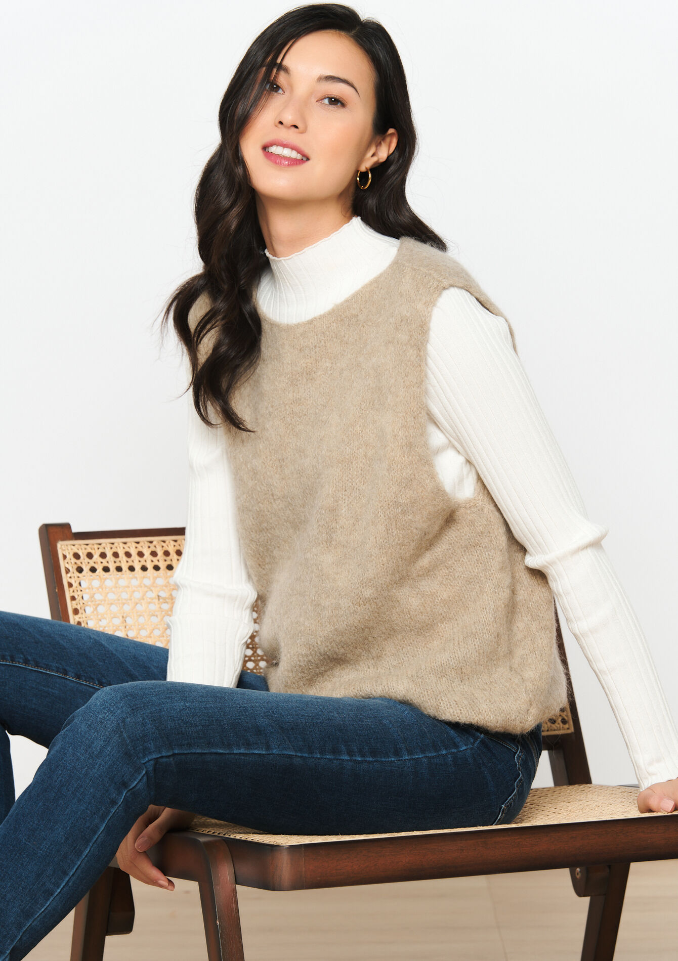 Oversized tank top, Oversized tank top - LIGHT TAUPE - 1095545