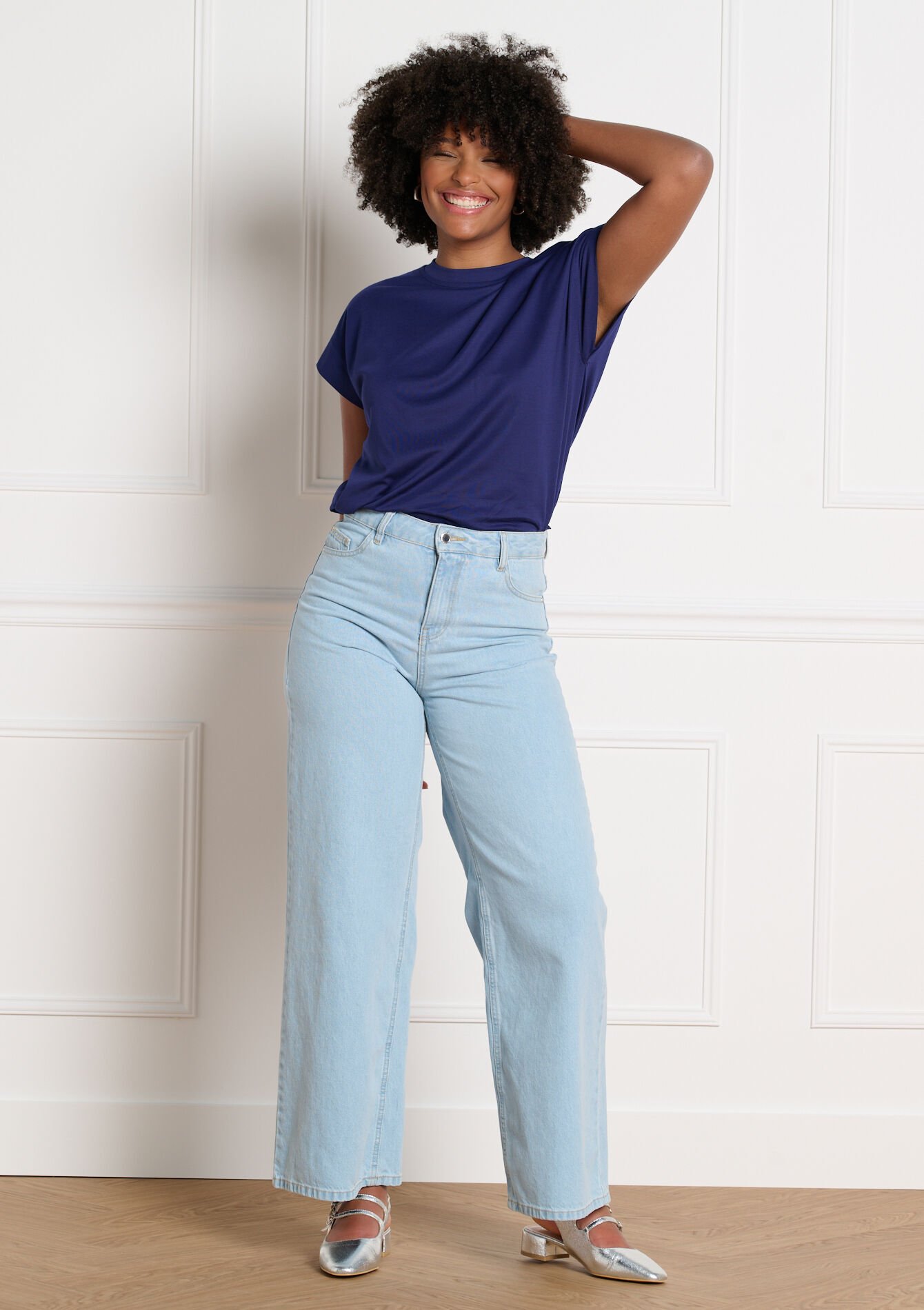 Soepele t-shirt met korte mouwen, , hi-res