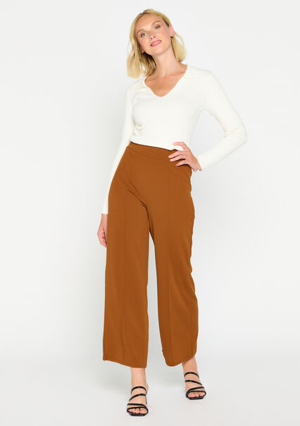 Pantalon large avec plis - CAMEL - 06600666_950