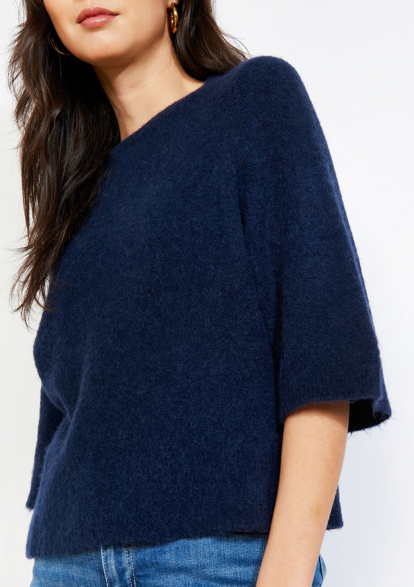 Zachte trui met 3/4-mouw - NAVY BASIC - 04007207_2723