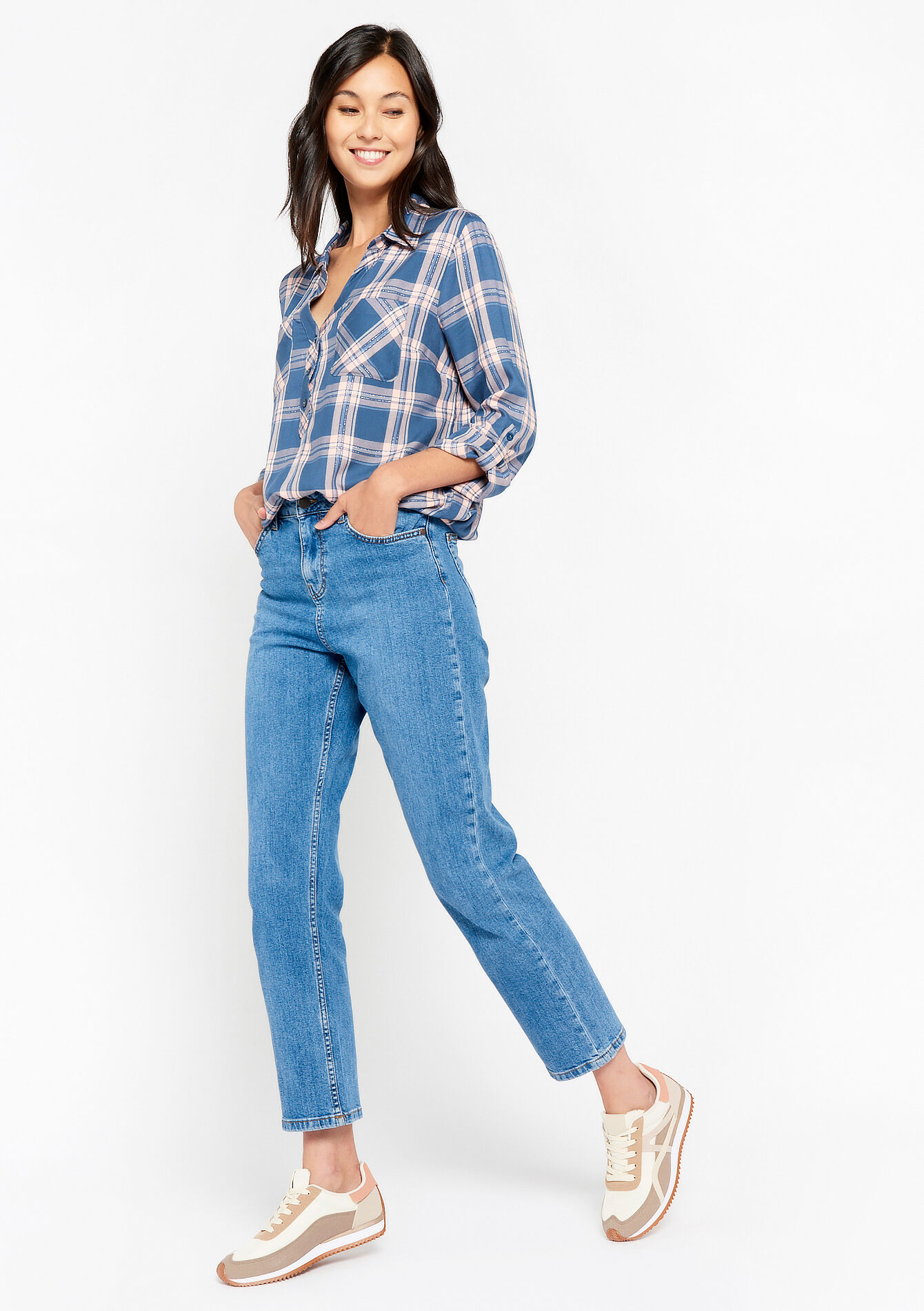 Chemise à carreaux - BLUE DENIM - 05702260_1638