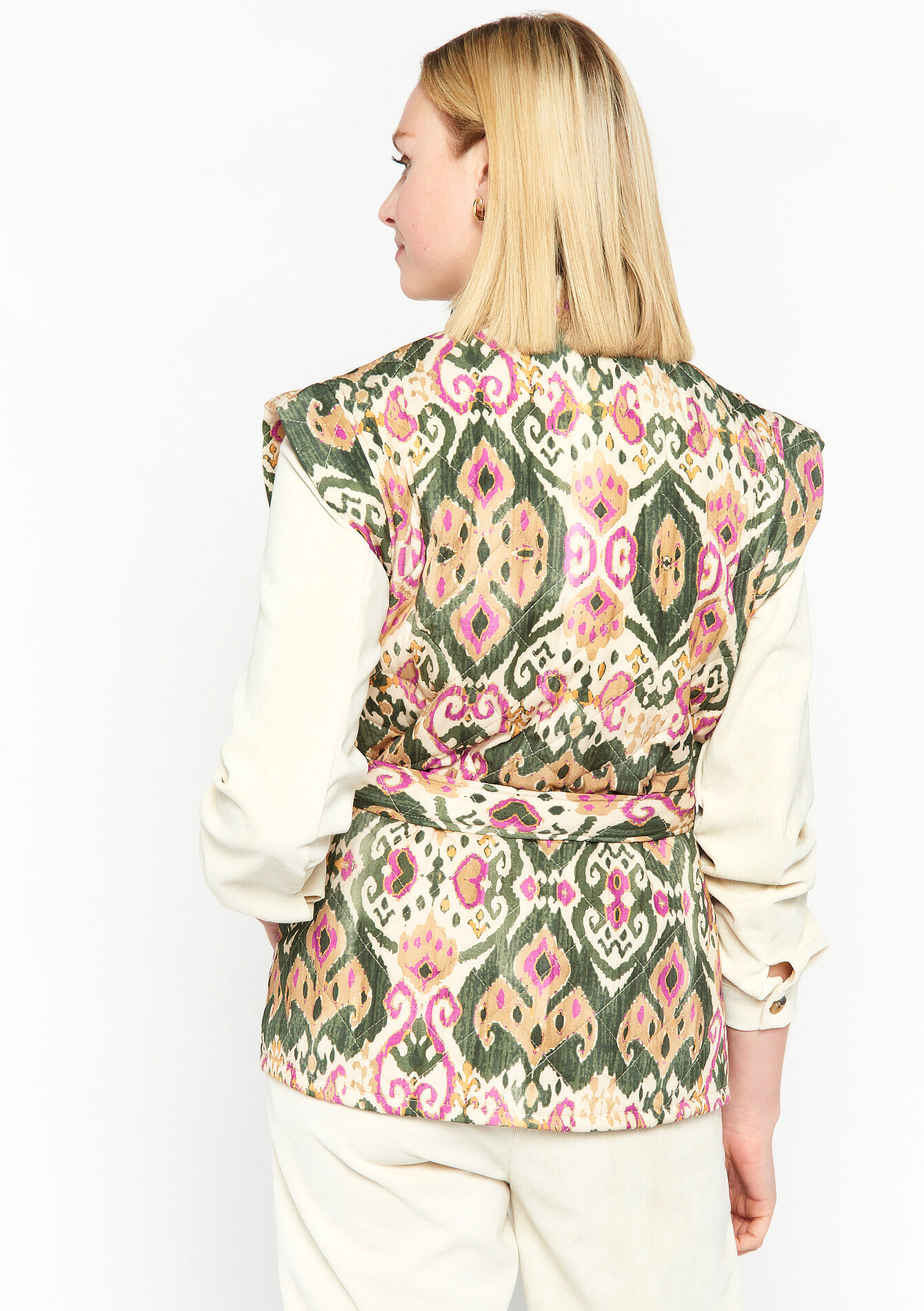 Mouwloos gewatteerd jasje, Mouwloos gewatteerd jasje - KHAKI MED - 09001379_4327