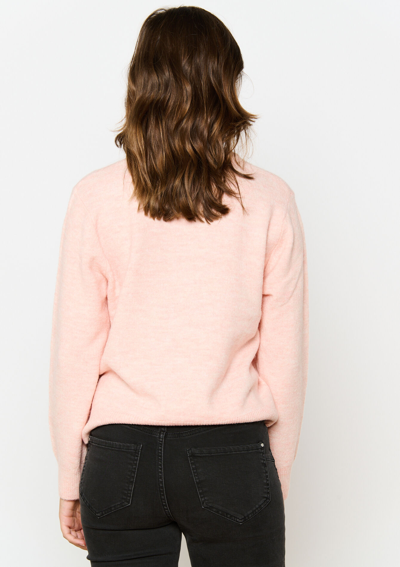 Basic trui met ronde hals - PASTEL PEACH - 04006522_1974