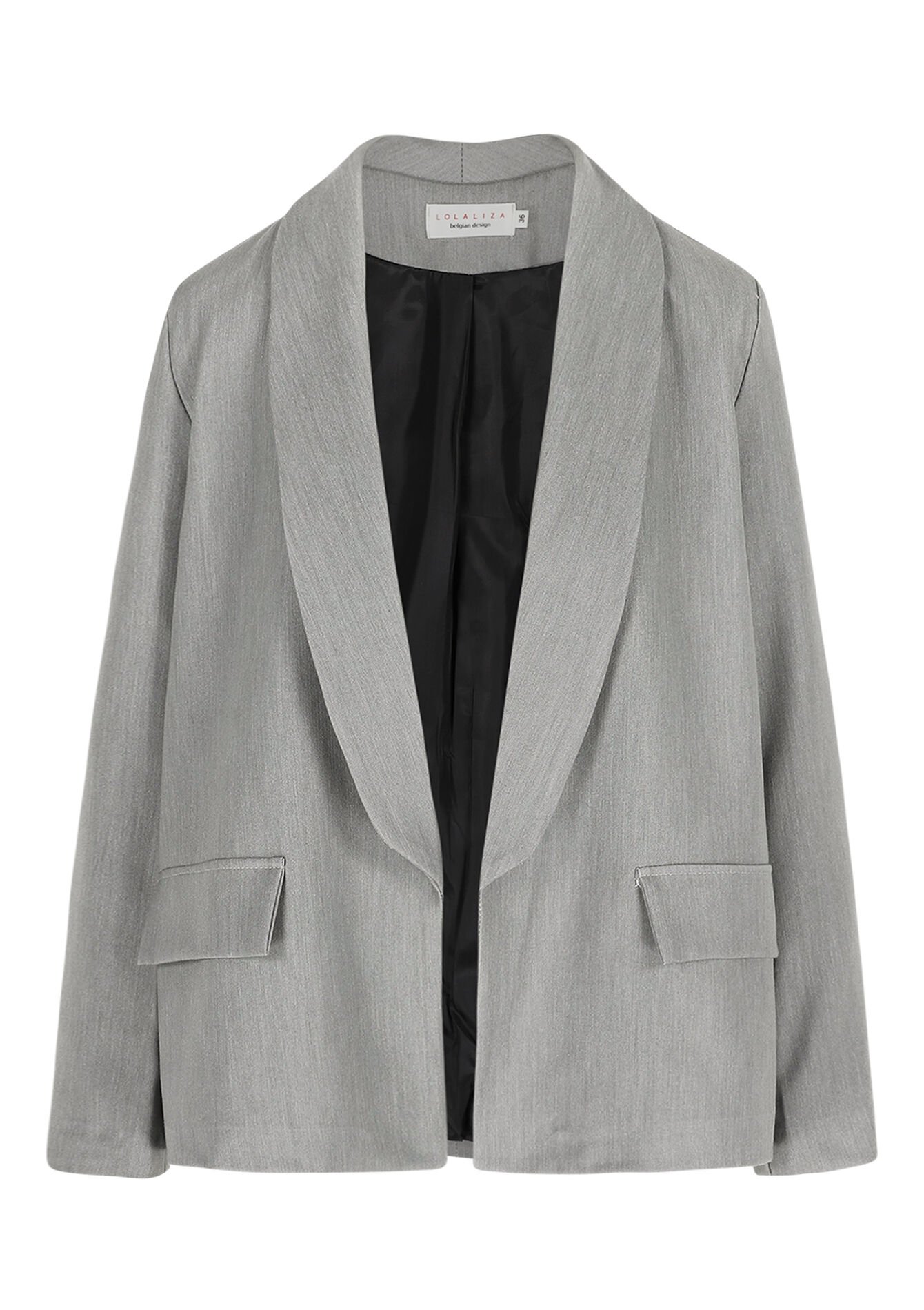 Losvallende open blazer - GREY MED MEL - 09101106_3507
