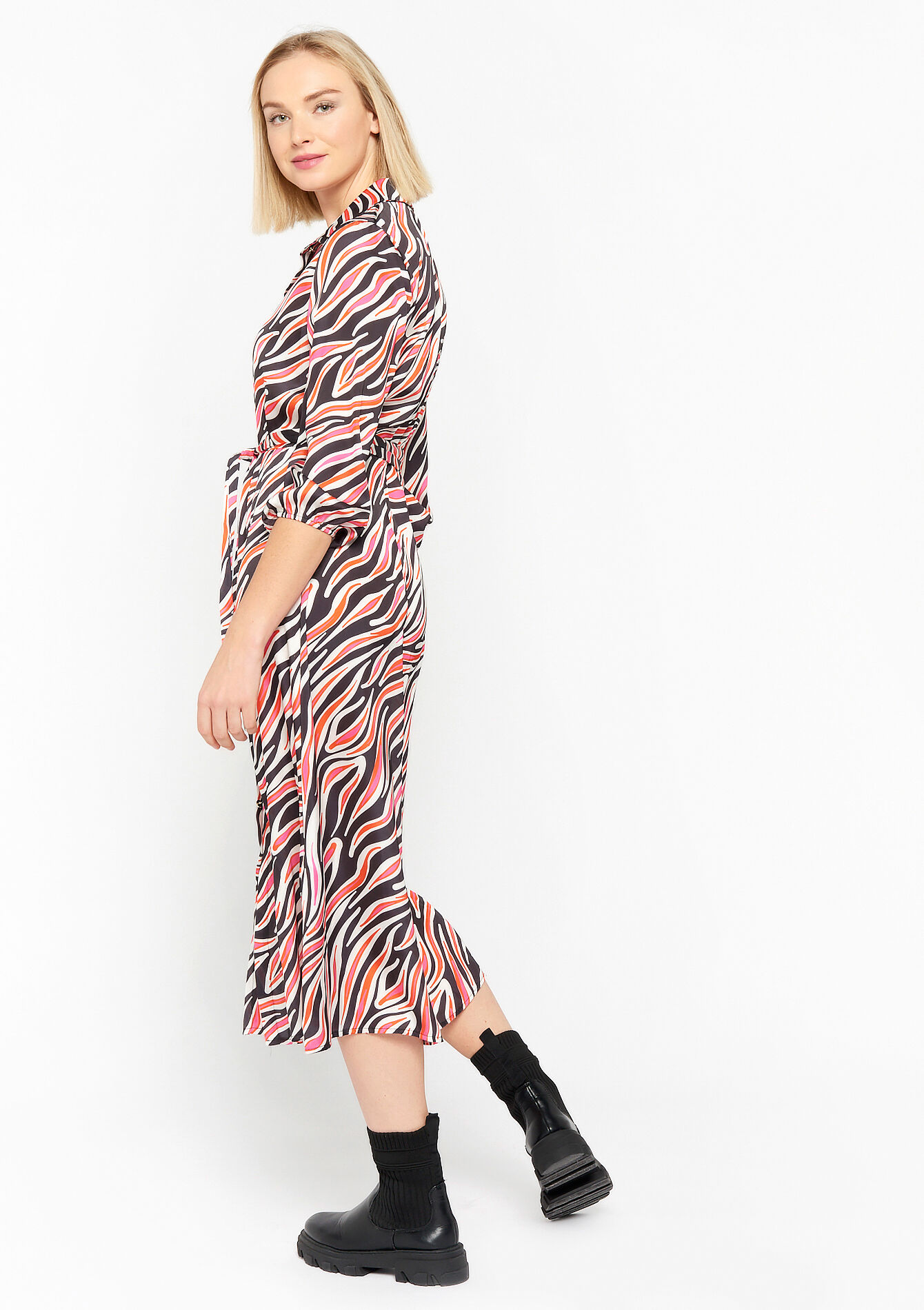 Hemdjurk met zebraprint, Hemdjurk met zebraprint - BLACK - 08601860_1119