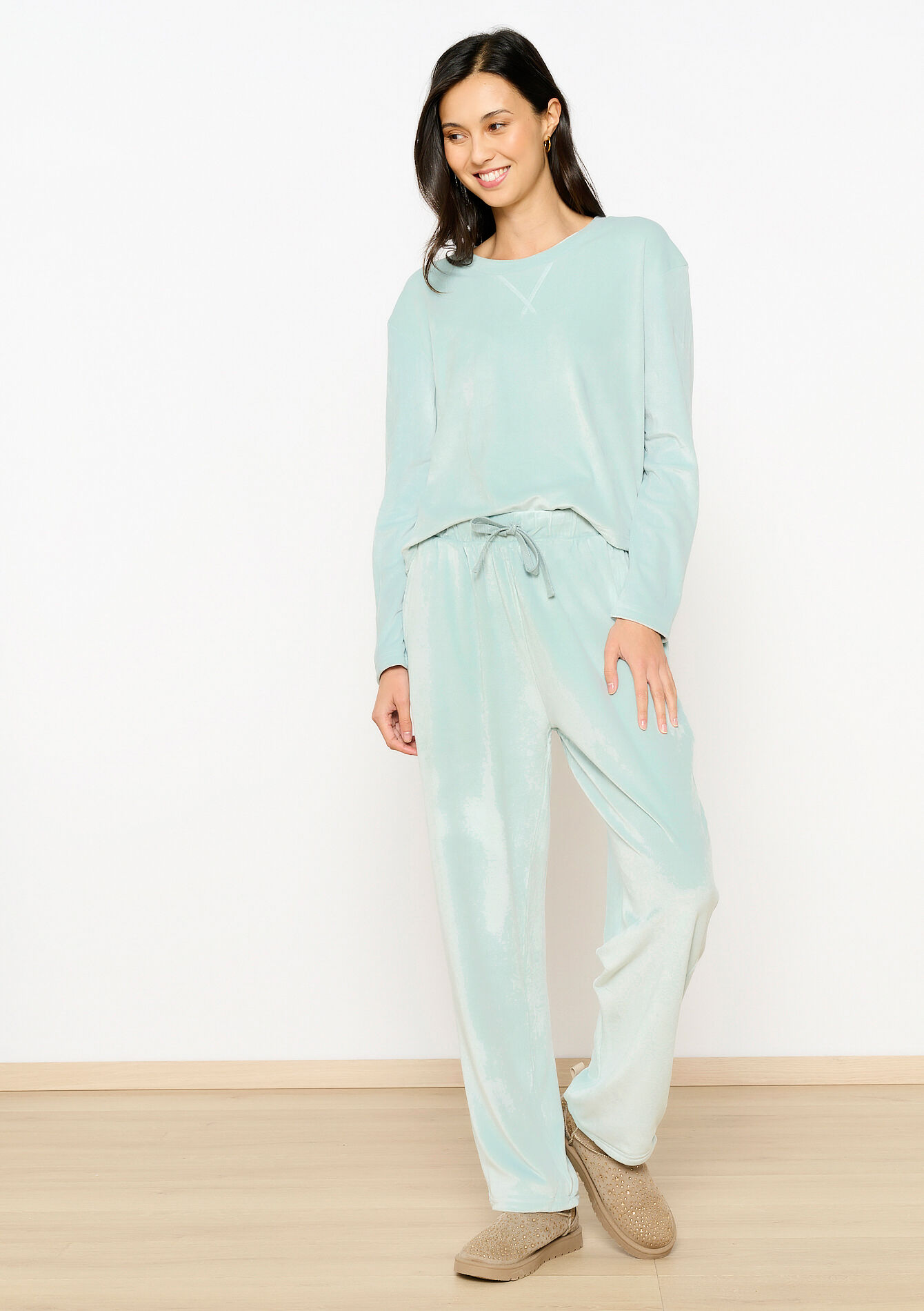 Velour pyjamas - MINT GREEN - 02100270_1723