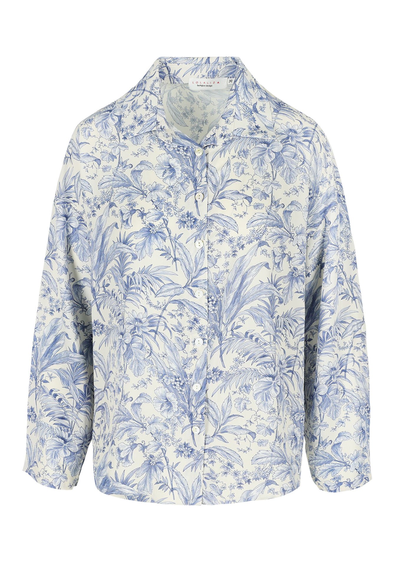 Blouse met botanische print, Blouse met botanische print - BLUE PASTEL - 05702796_3003