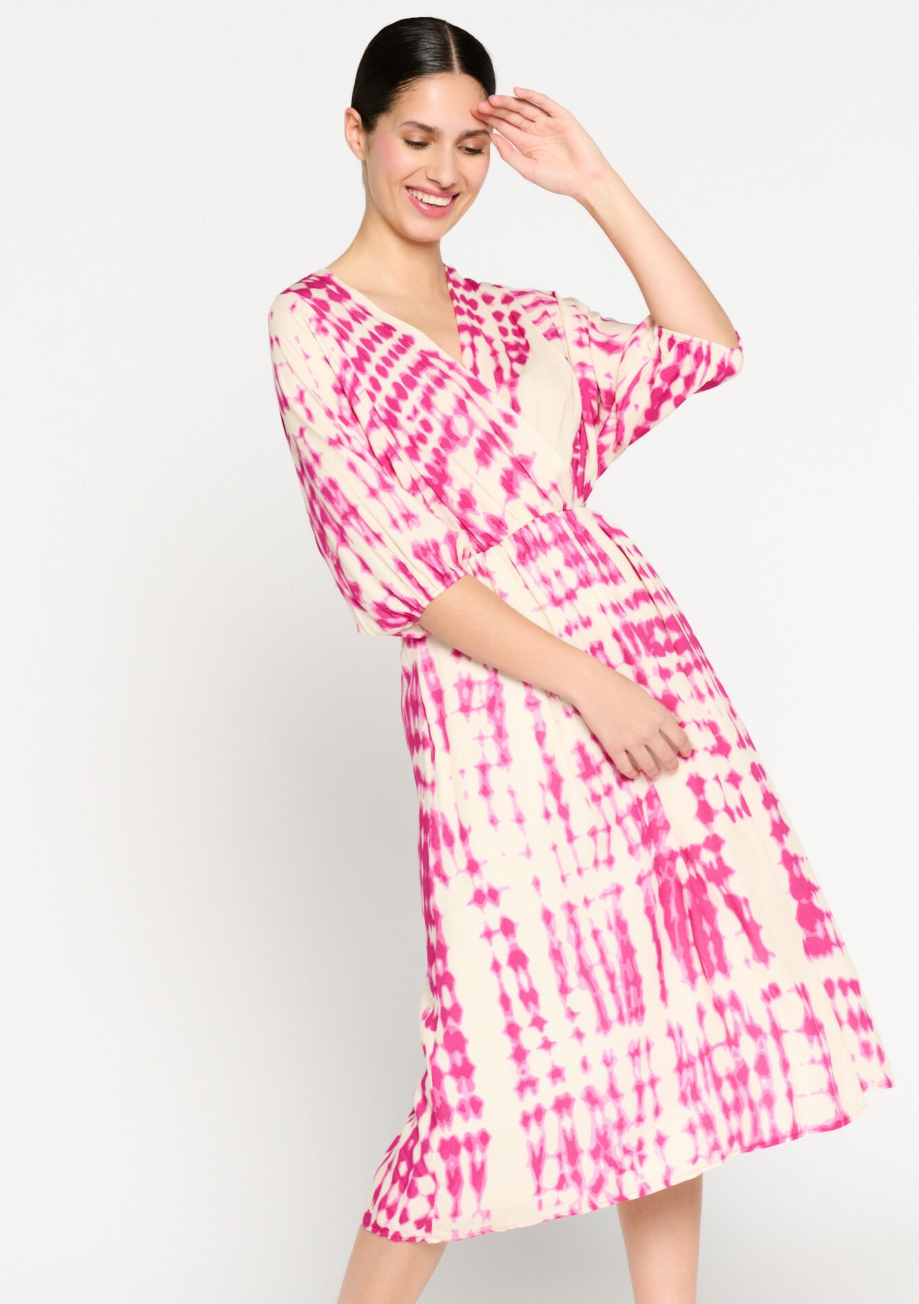Maxi dress with tie-dye - FUCHSIA - 08602055_5626