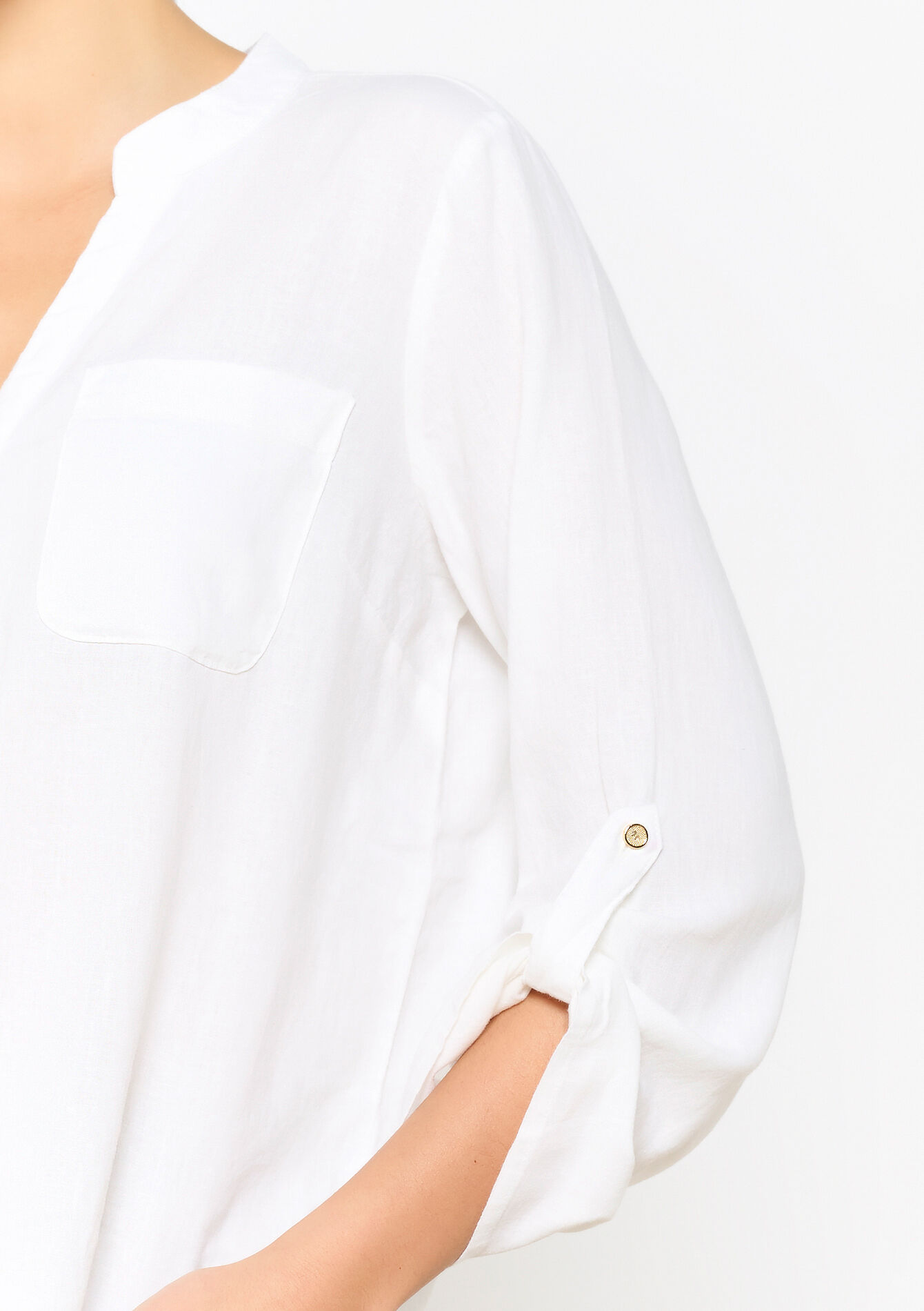 Effen linnen hemd - OPTICAL WHITE - 05702365_1019