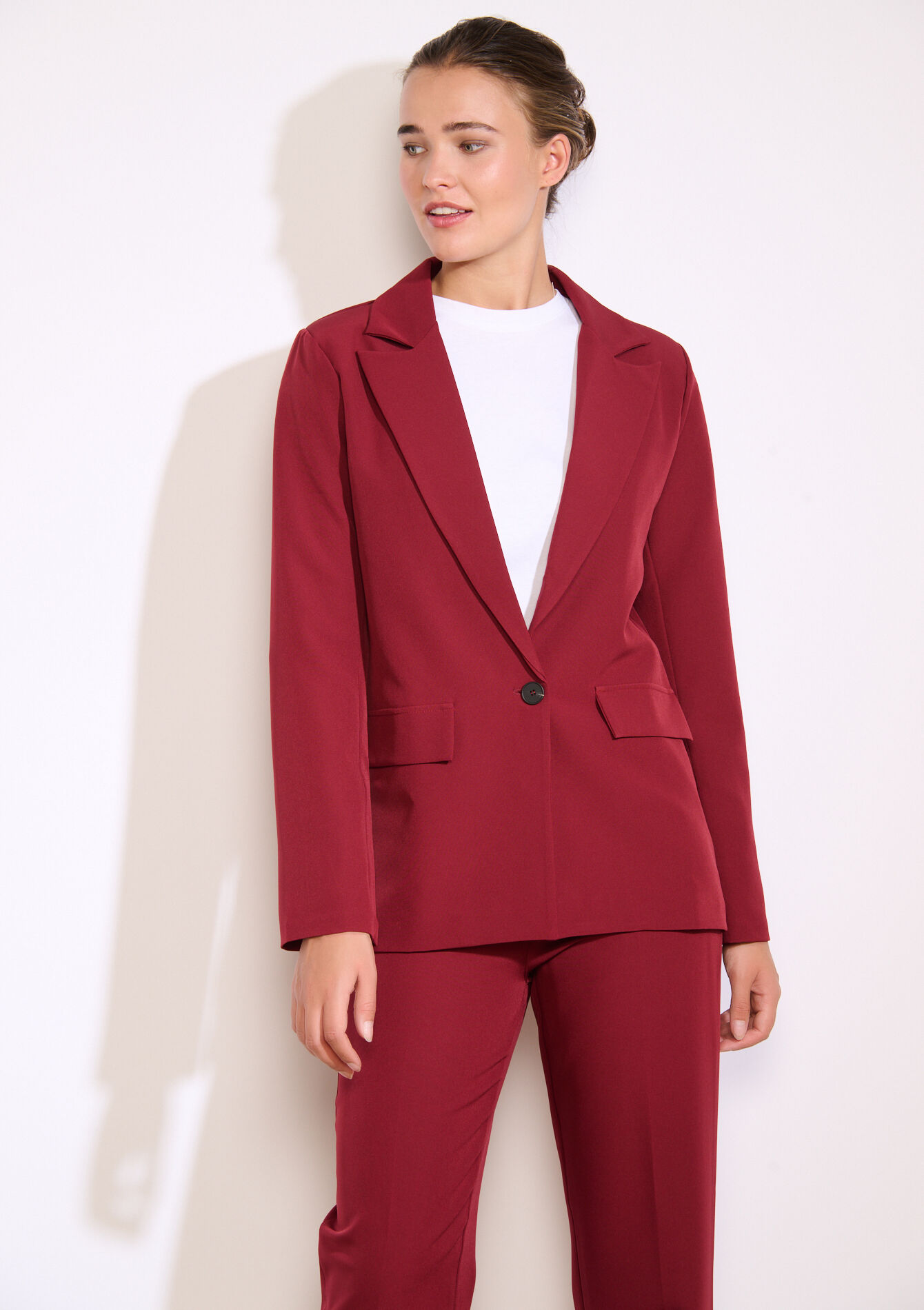 Blazer droit , Blazer droit - AUBERGINE - 09101088_1537